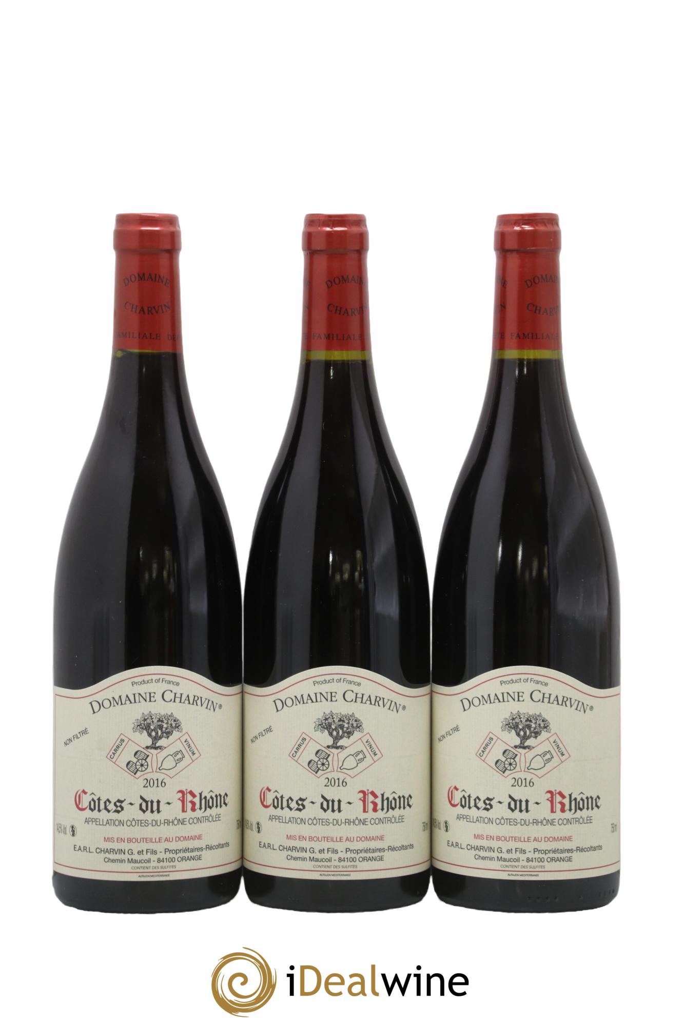 Côtes-du-Rhône Charvin (Domaine) 2016 - Lot de 3 bouteilles - 0