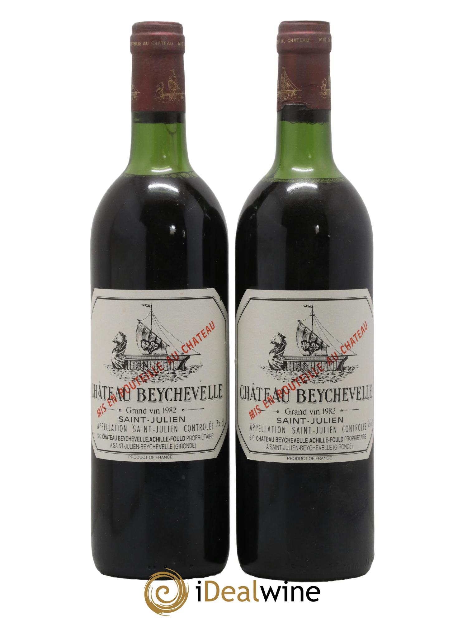 Château Beychevelle 4ème Grand Cru Classé 1982 - Lot de 2 bouteilles - 0