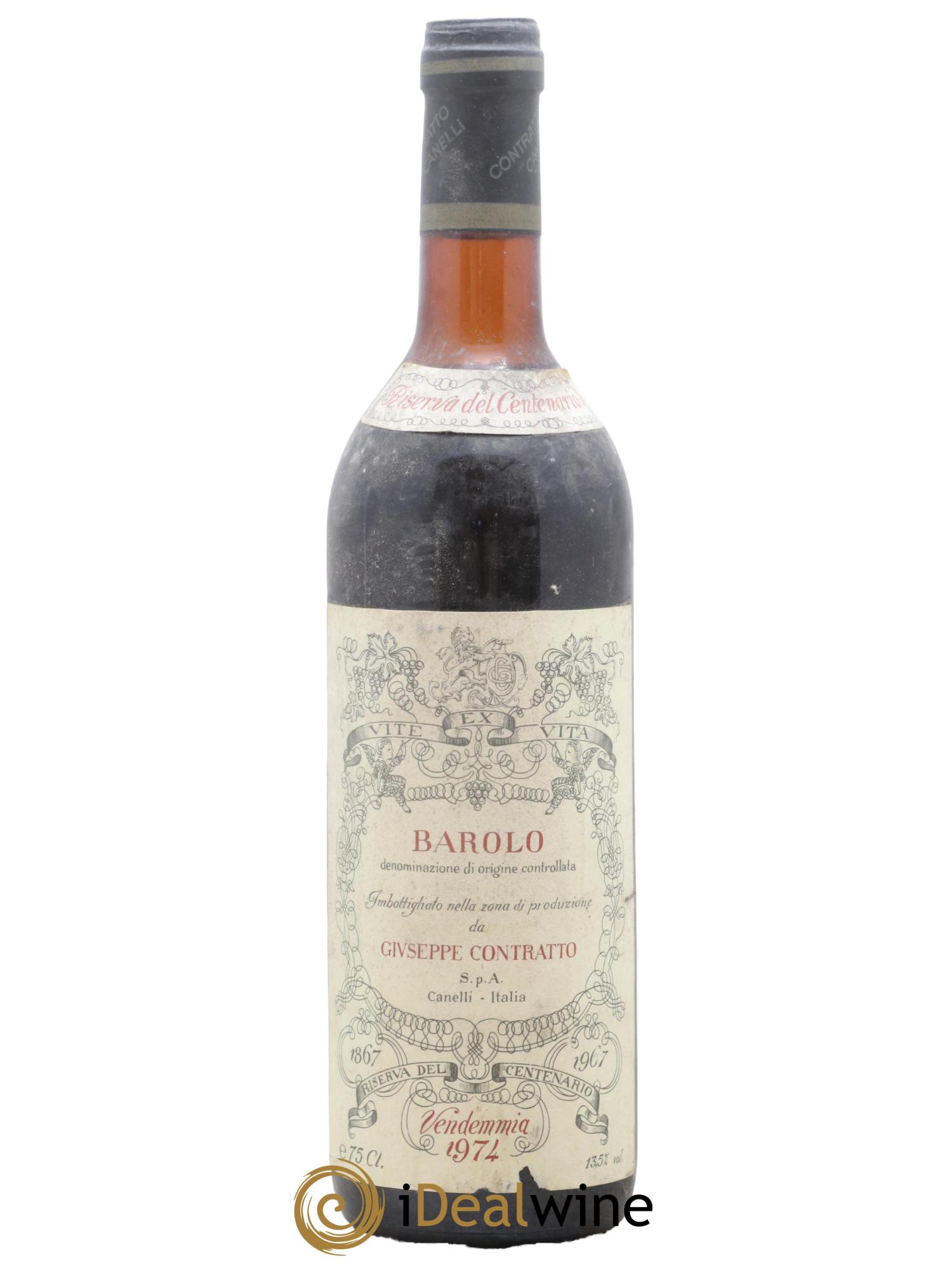 Barolo Riserva Del Centenatio Guiseppe Contratto 1974 - Lot de 1 bouteille - 0