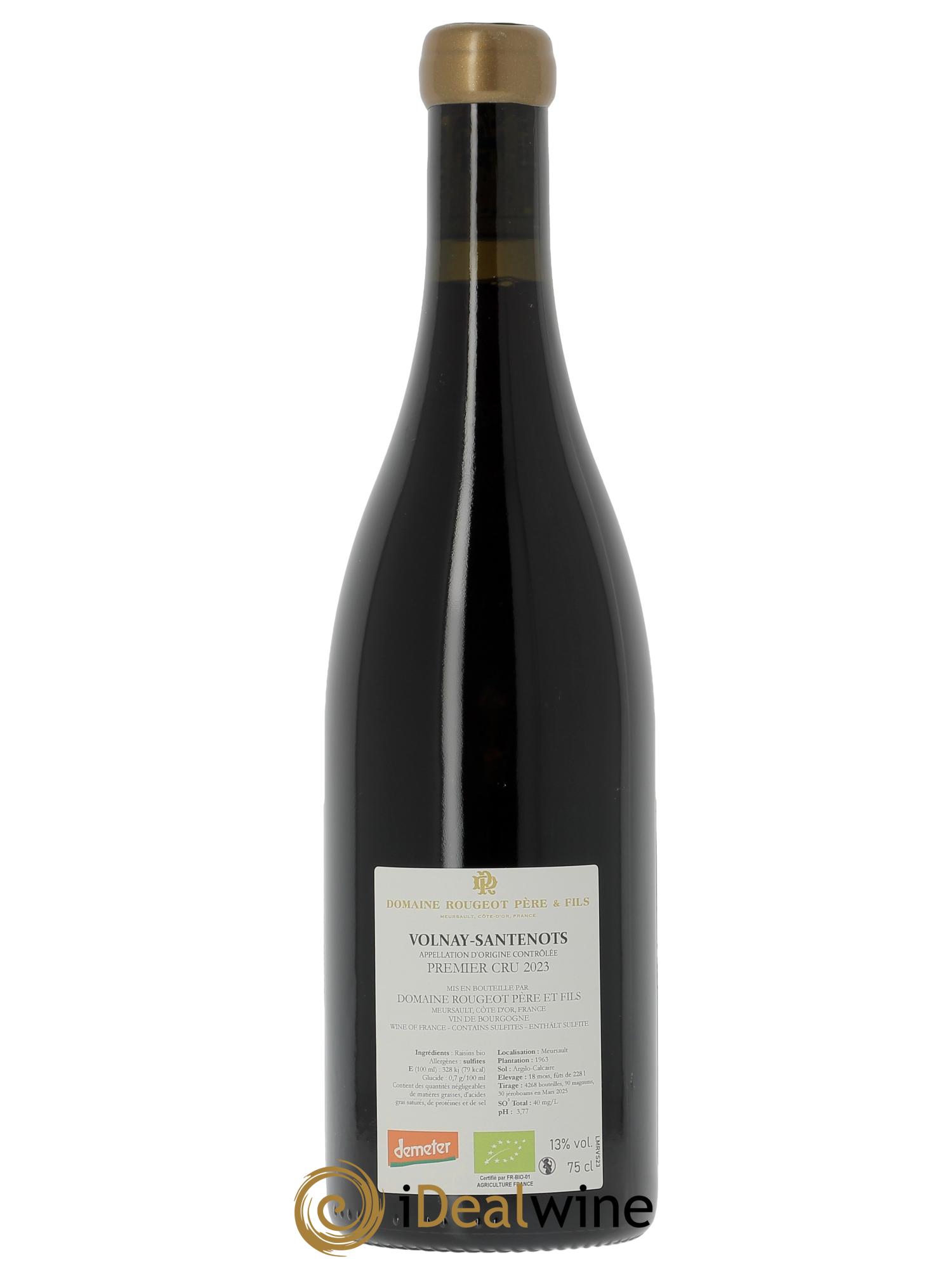 Volnay 1er Cru Santenots Rougeot Père et Fils 2023 - Lot de 1 bouteille - 1