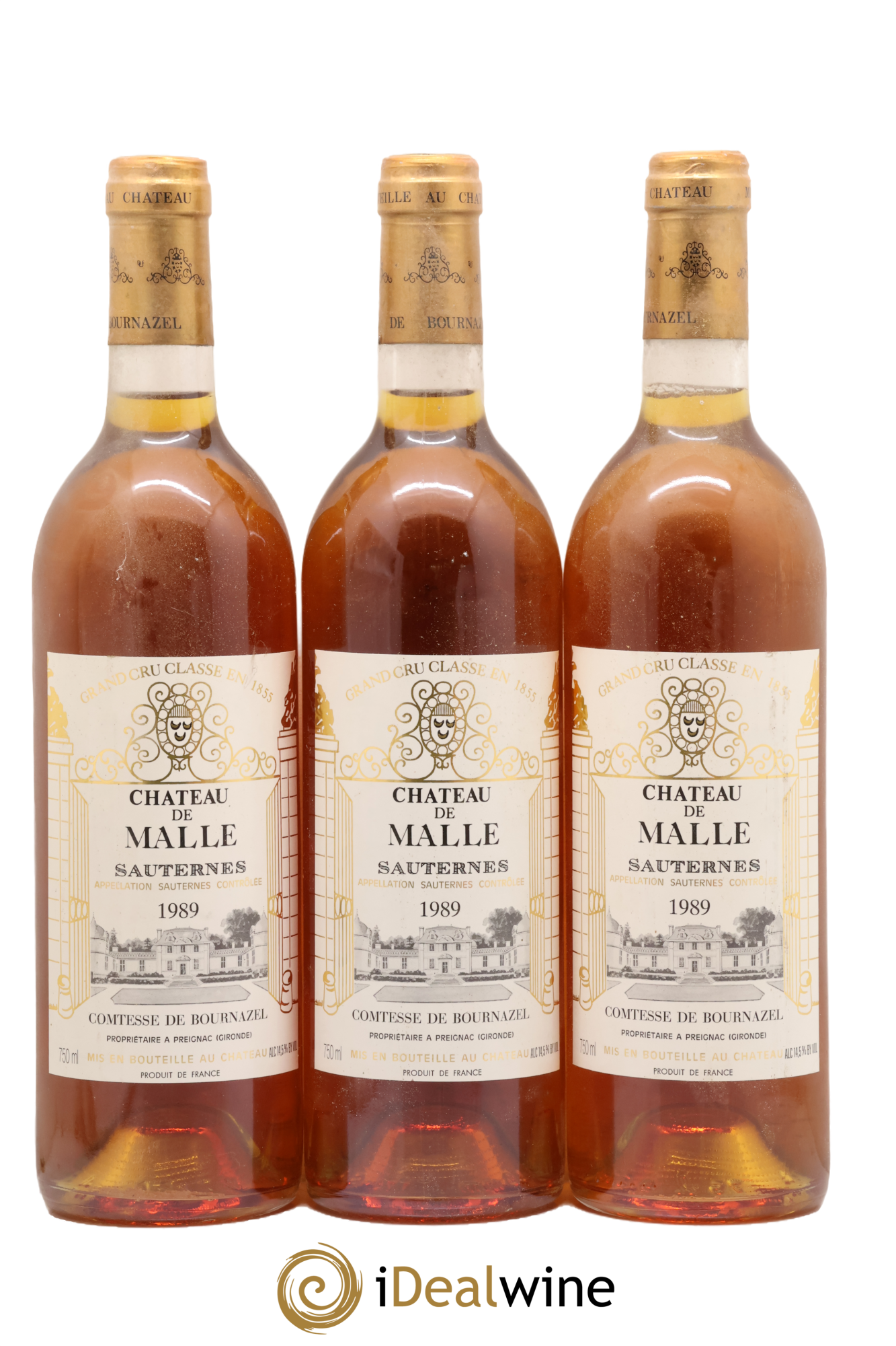 Château de Malle 2ème Grand Cru Classé 1989 - Lot de 3 bouteilles - 0