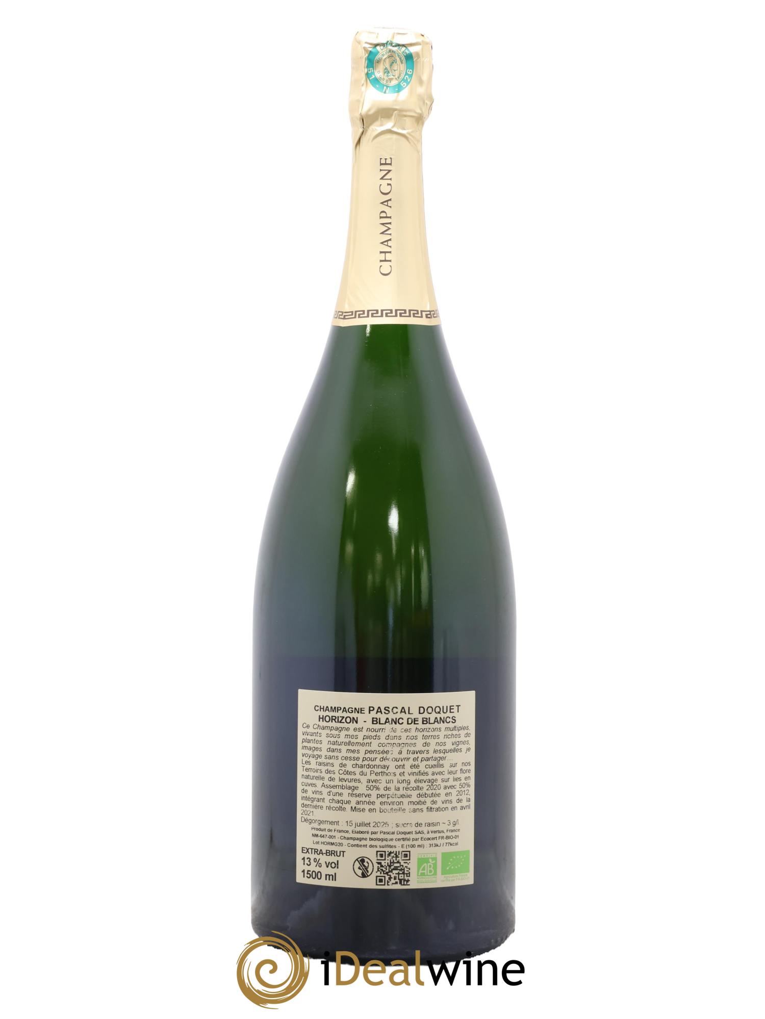 Champagne Extra-Brut Blanc De Blancs Horizon Pascal Doquet - Lot of 1 magnum - 1