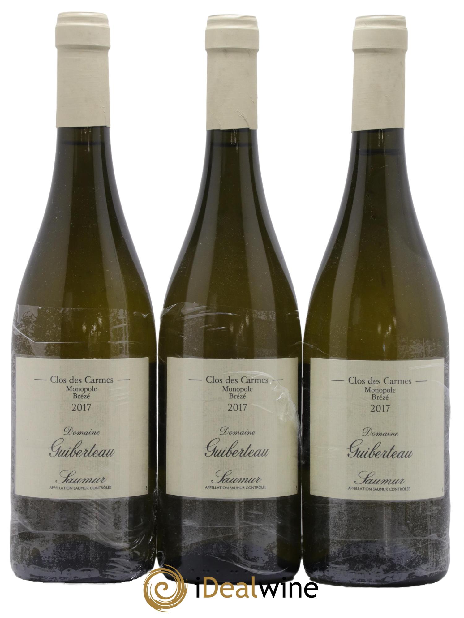 Saumur Brézé Clos des Carmes Domaine Guiberteau 2017 - Lot de 3 bouteilles - 0