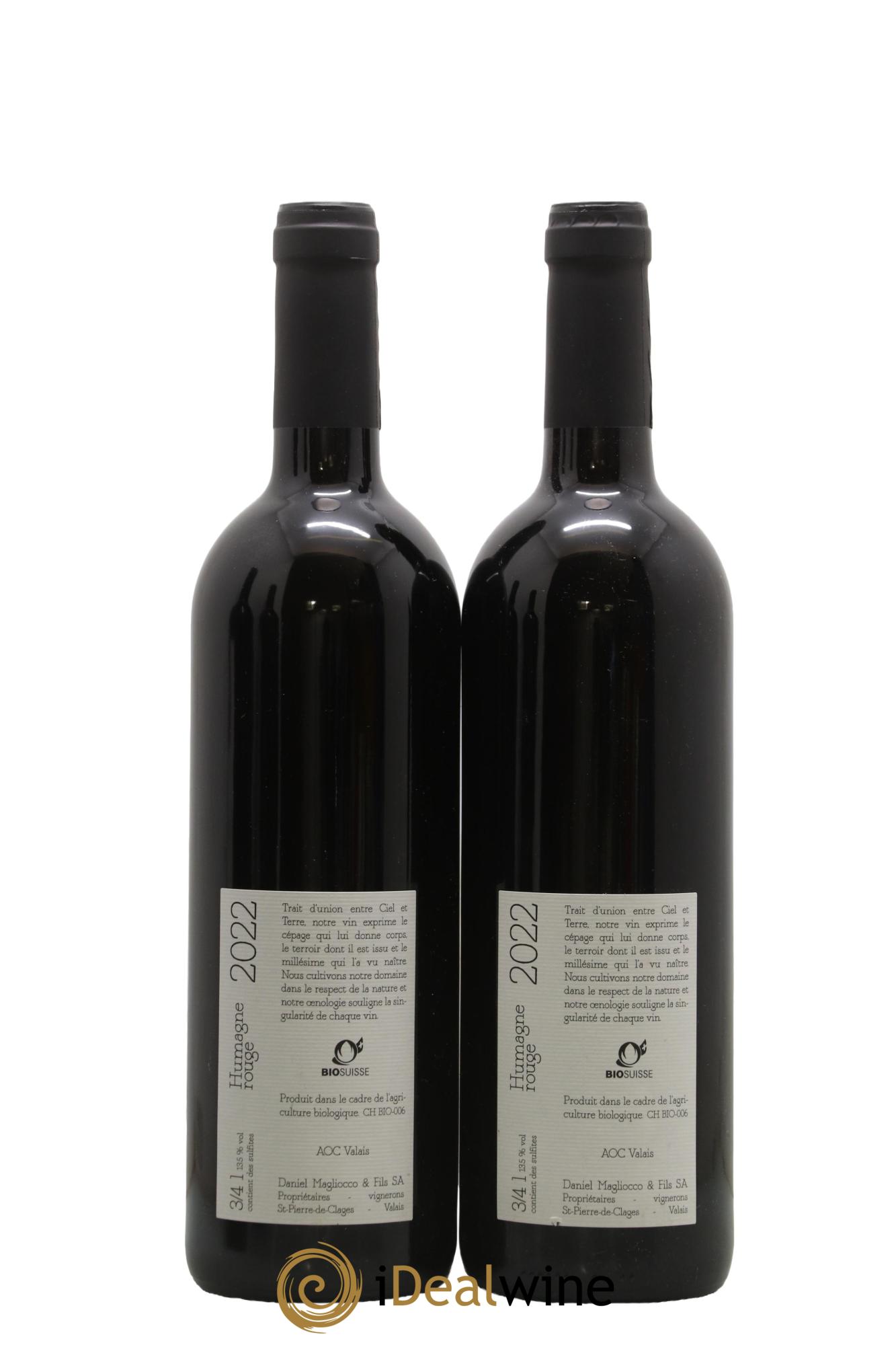 Valais Saint-Pierre-de-Clages Humagne Daniel Magliocco & Fils 2022 - Lot de 2 bouteilles - 1