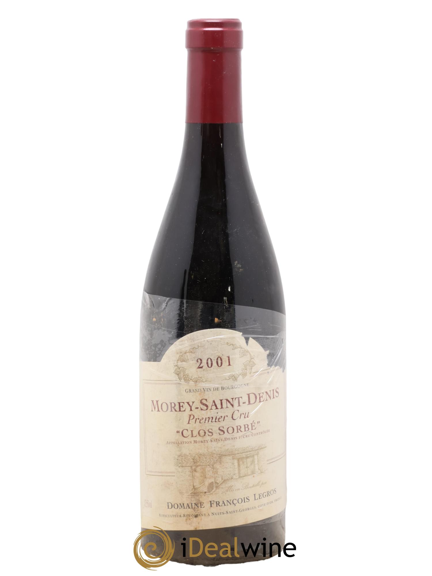 Morey-Saint-Denis 1er Cru Clos Sorbé François Legros 2001 - Lot de 1 bouteille - 0