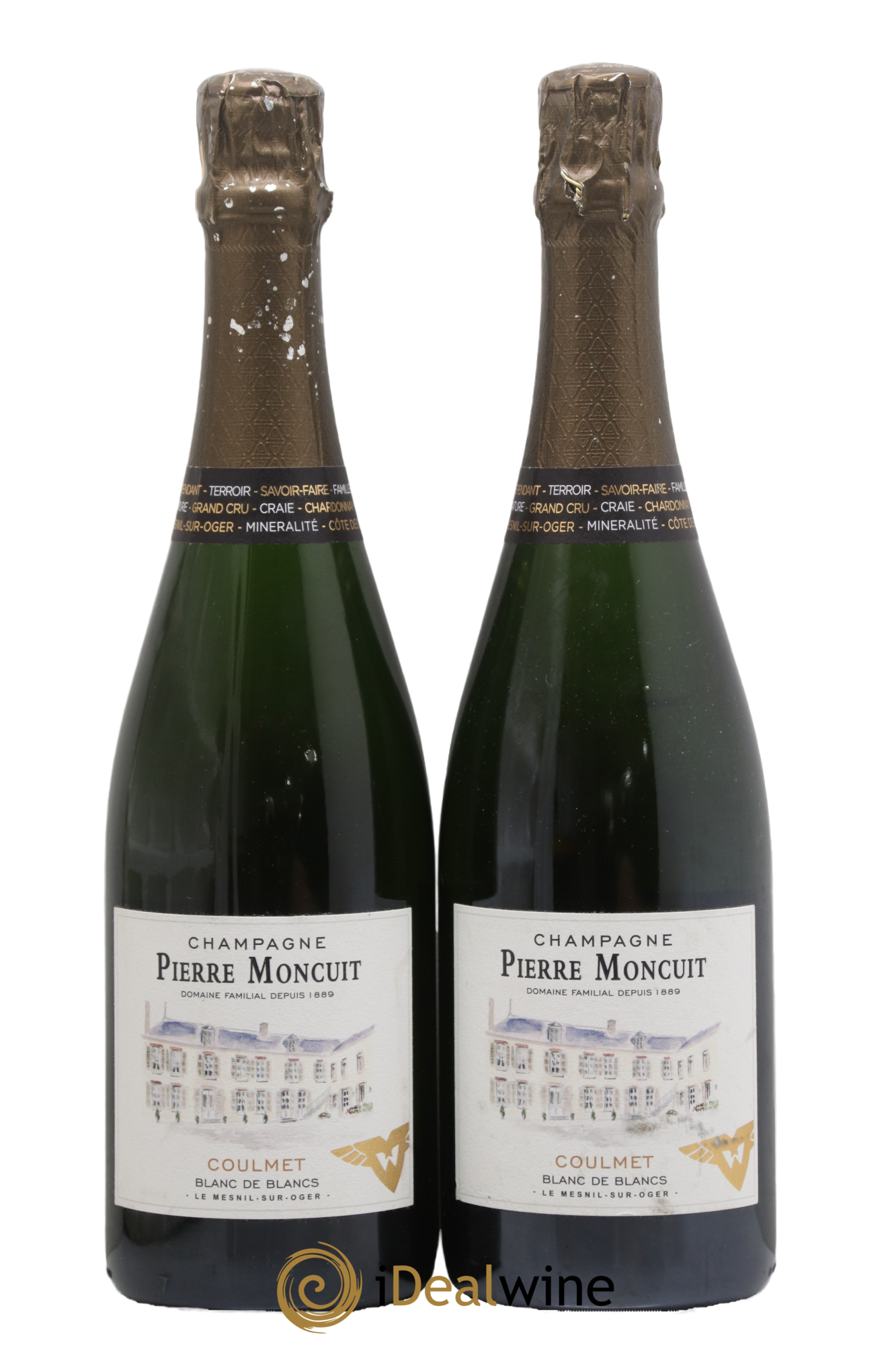 Blanc de Blancs Brut Hugues de Coulmet Pierre Moncuit - Lotto di 2 bottiglie - 0
