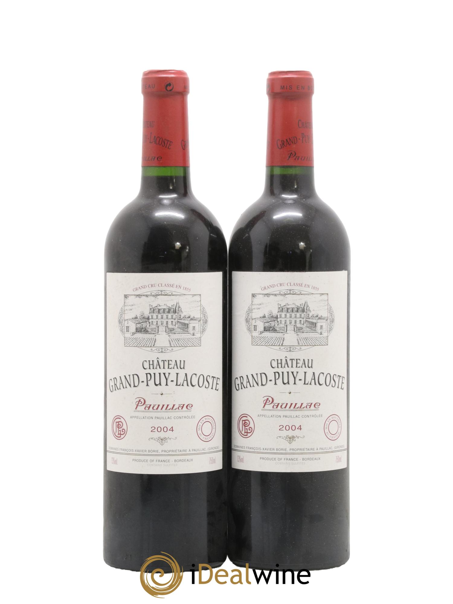 Château Grand Puy Lacoste 5ème Grand Cru Classé 2004 - Lot de 2 bouteilles - 0