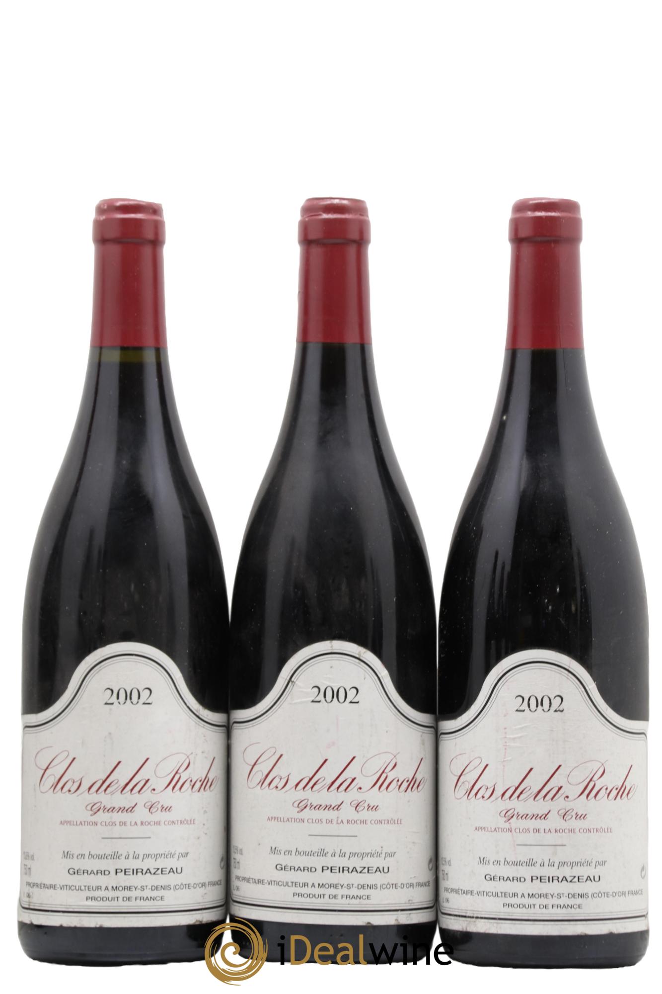 Clos de la Roche Grand Cru Peirazeau (Domaine) 2002 - Lot de 3 bouteilles - 0