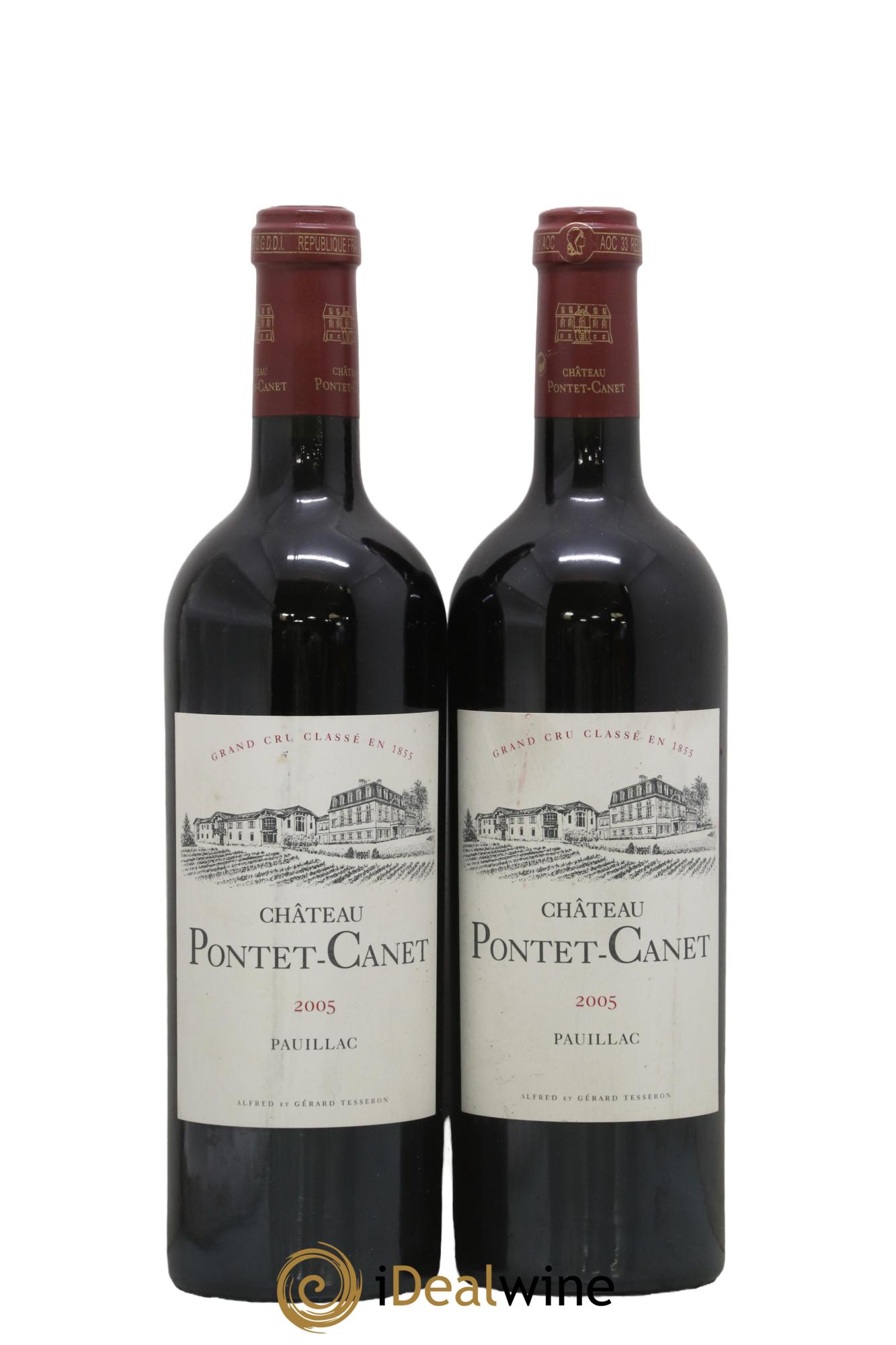 Château Pontet Canet 5ème Grand Cru Classé 2005 - Lot de 2 bouteilles - 0