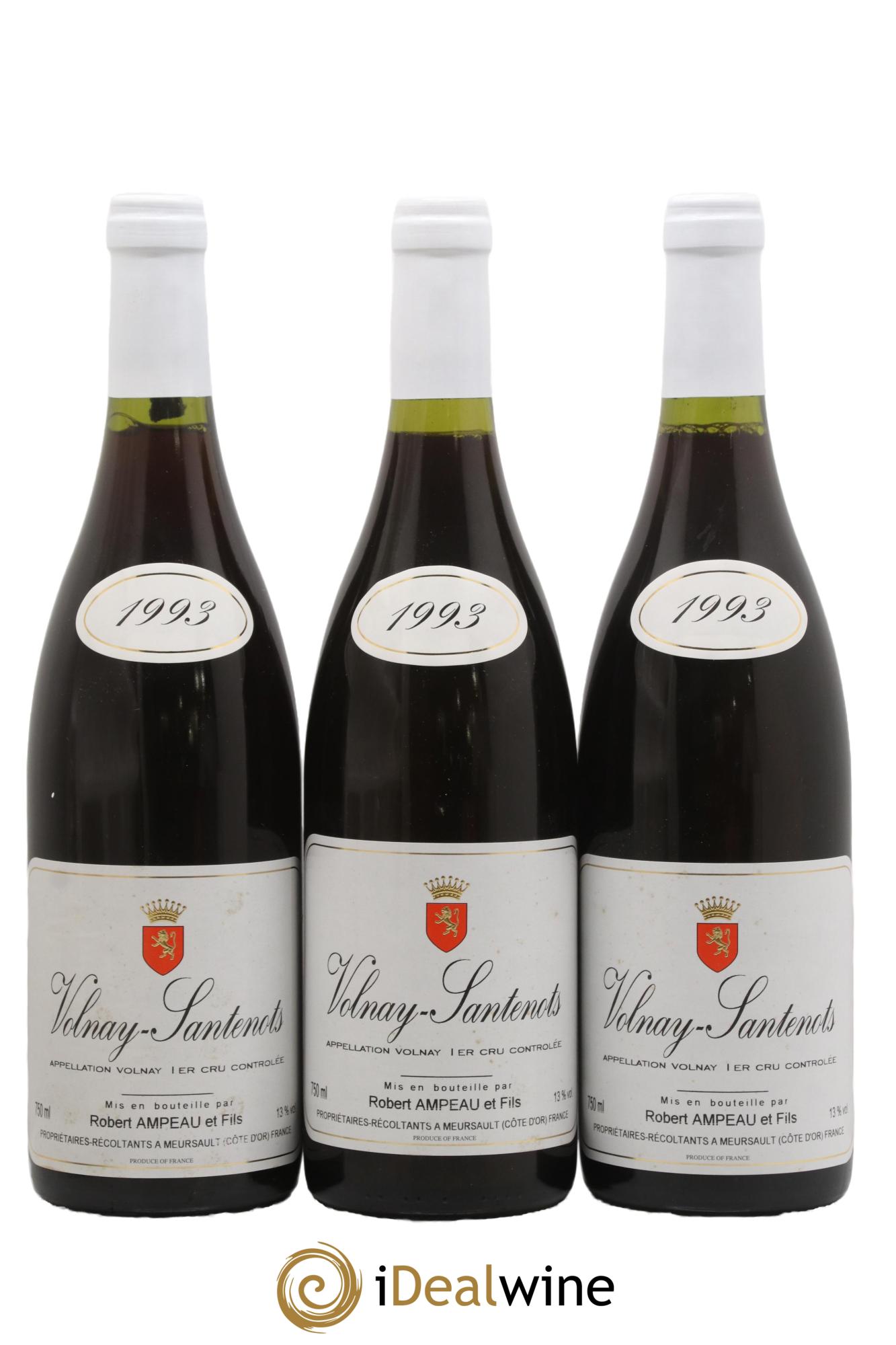 Volnay 1er Cru Robert Ampeau 1993 - Lot de 3 bouteilles - 0
