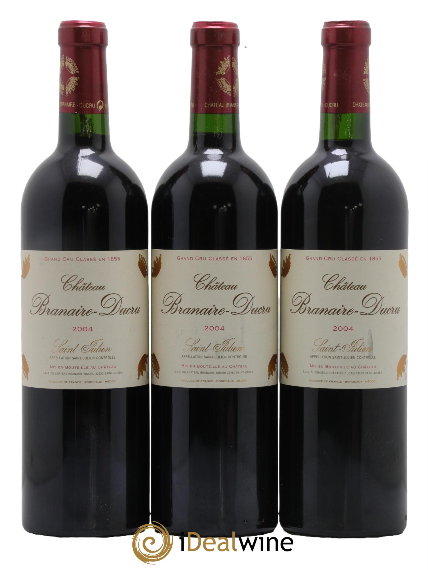 Château Branaire Ducru 4ème Grand Cru Classé 2004 - Lot de 3 bouteilles - 0