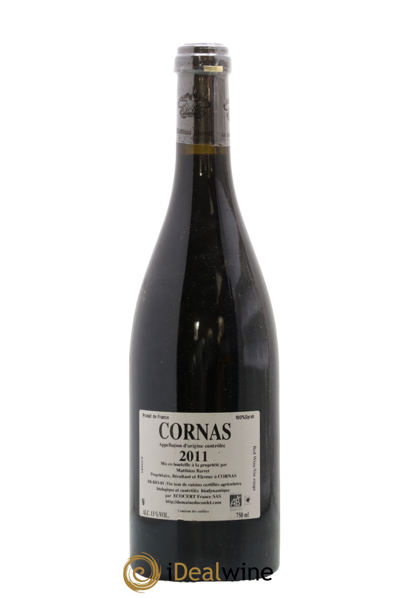 Cornas Billes Noires Coulet (Domaine du) - Matthieu Barret 2011 - Lot de 1 bouteille - 1