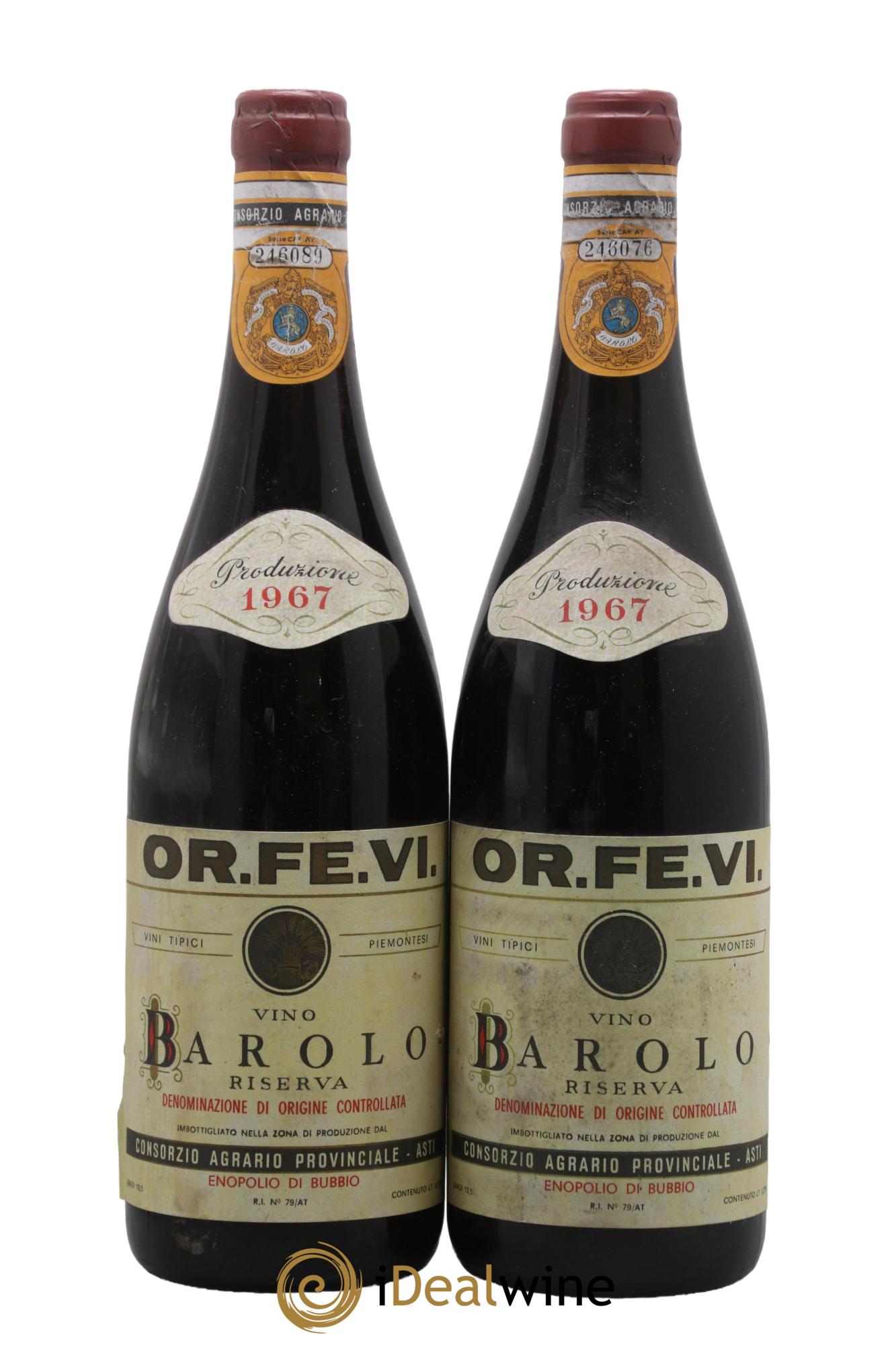 Barolo DOCG Riserva Or Fe Vi 1967 - Lot of 2 bottles - 0