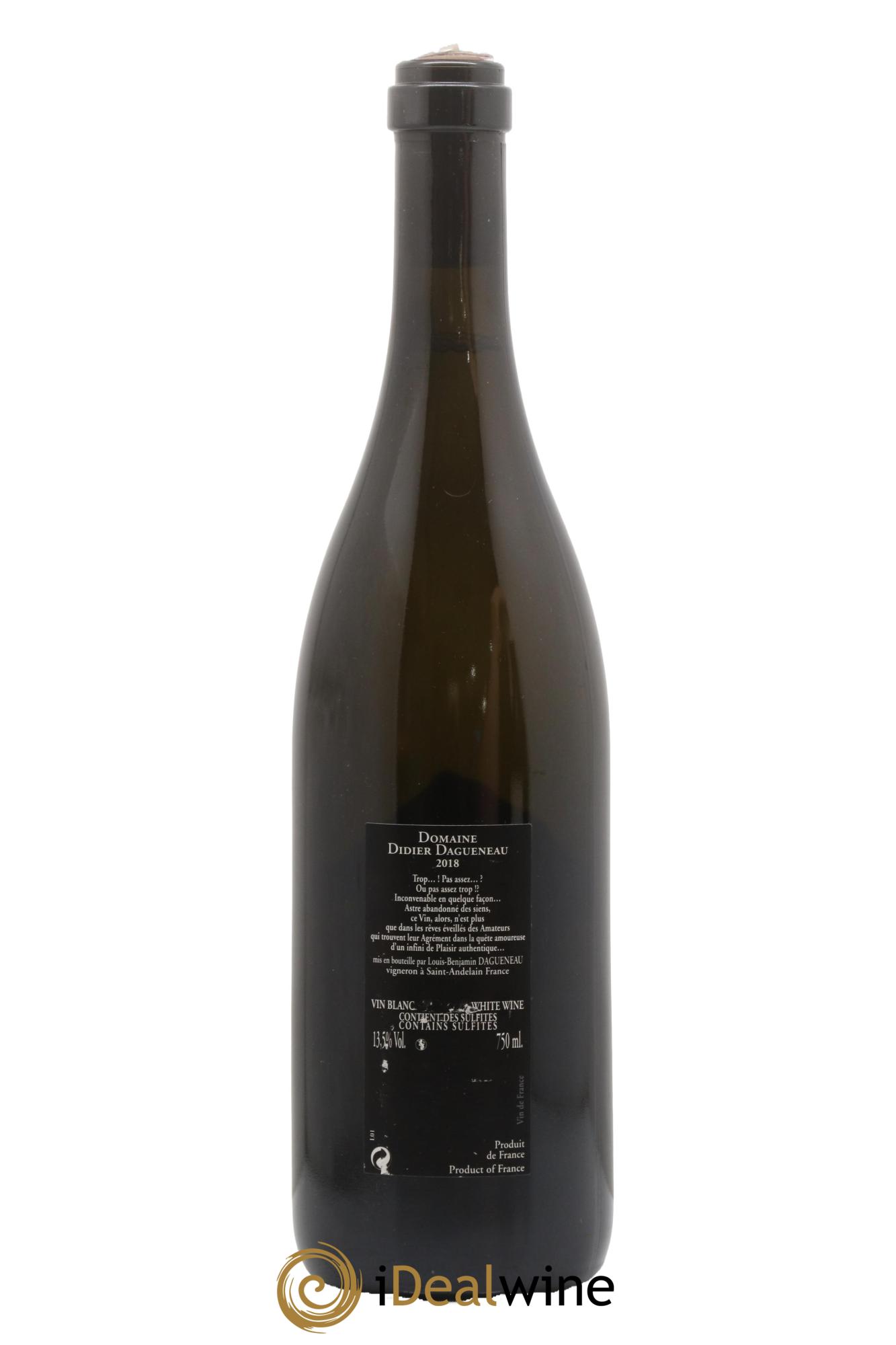 Vin de France (anciennement Pouilly-Fumé) Silex Dagueneau (Domaine Didier - Louis-Benjamin) 2018 - Lot of 1 bottle - 1