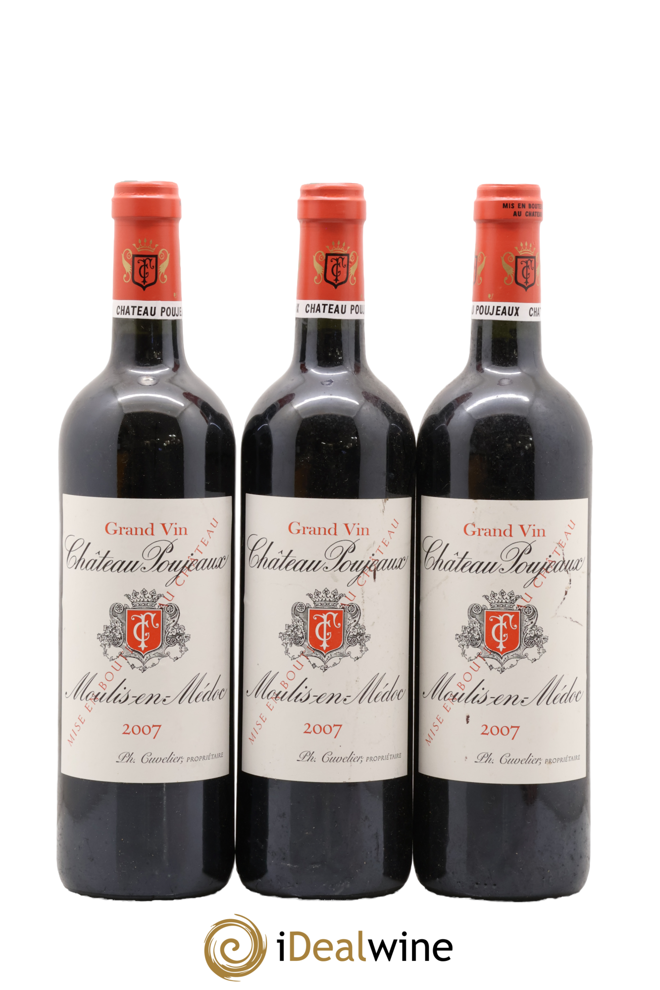 Château Poujeaux 2007 - Lotto di 3 bottiglie - 0