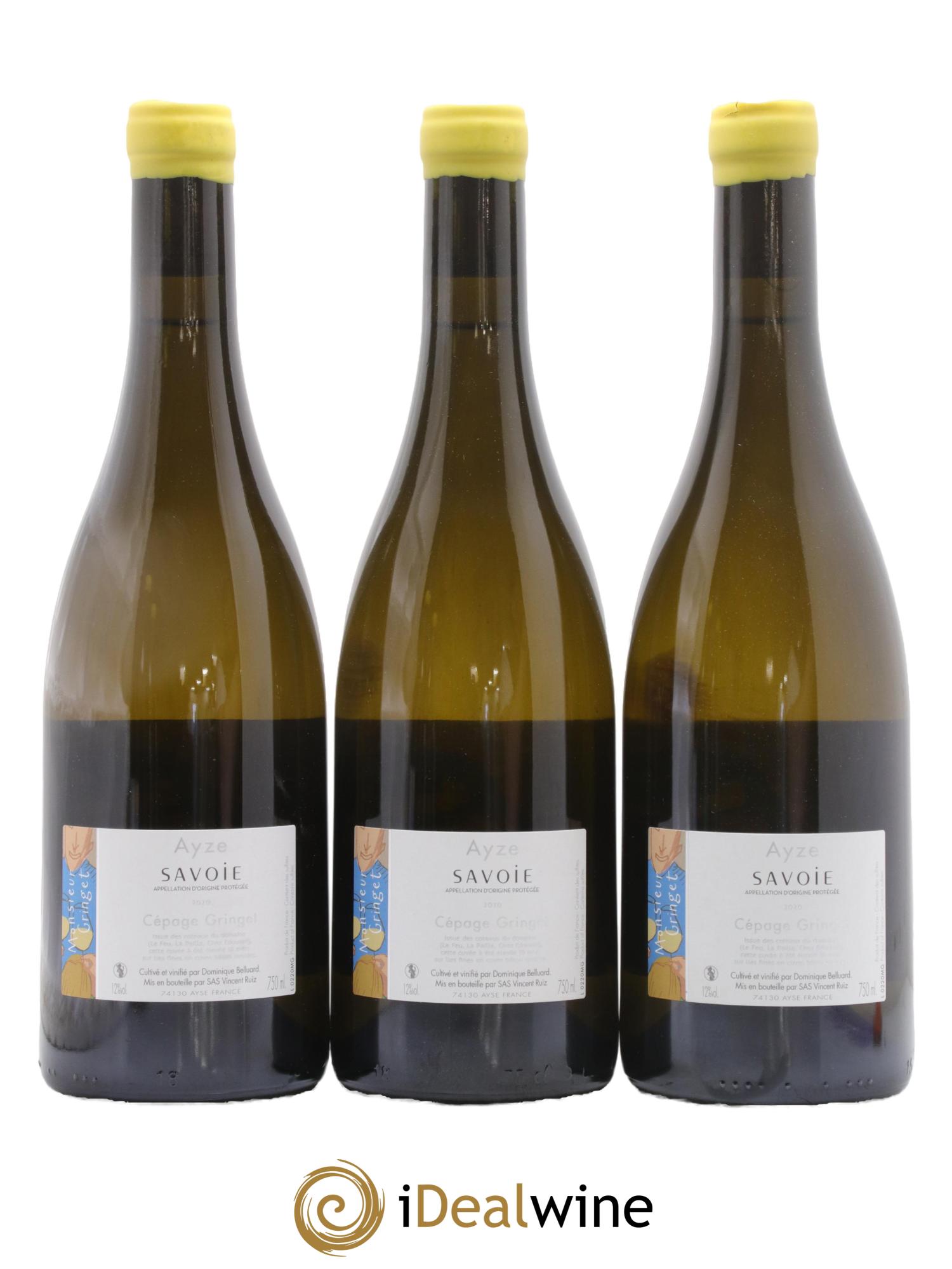 Vin de Savoie Monsieur Gringet Domaine Belluard 2020 - Lot de 3 bouteilles - 1