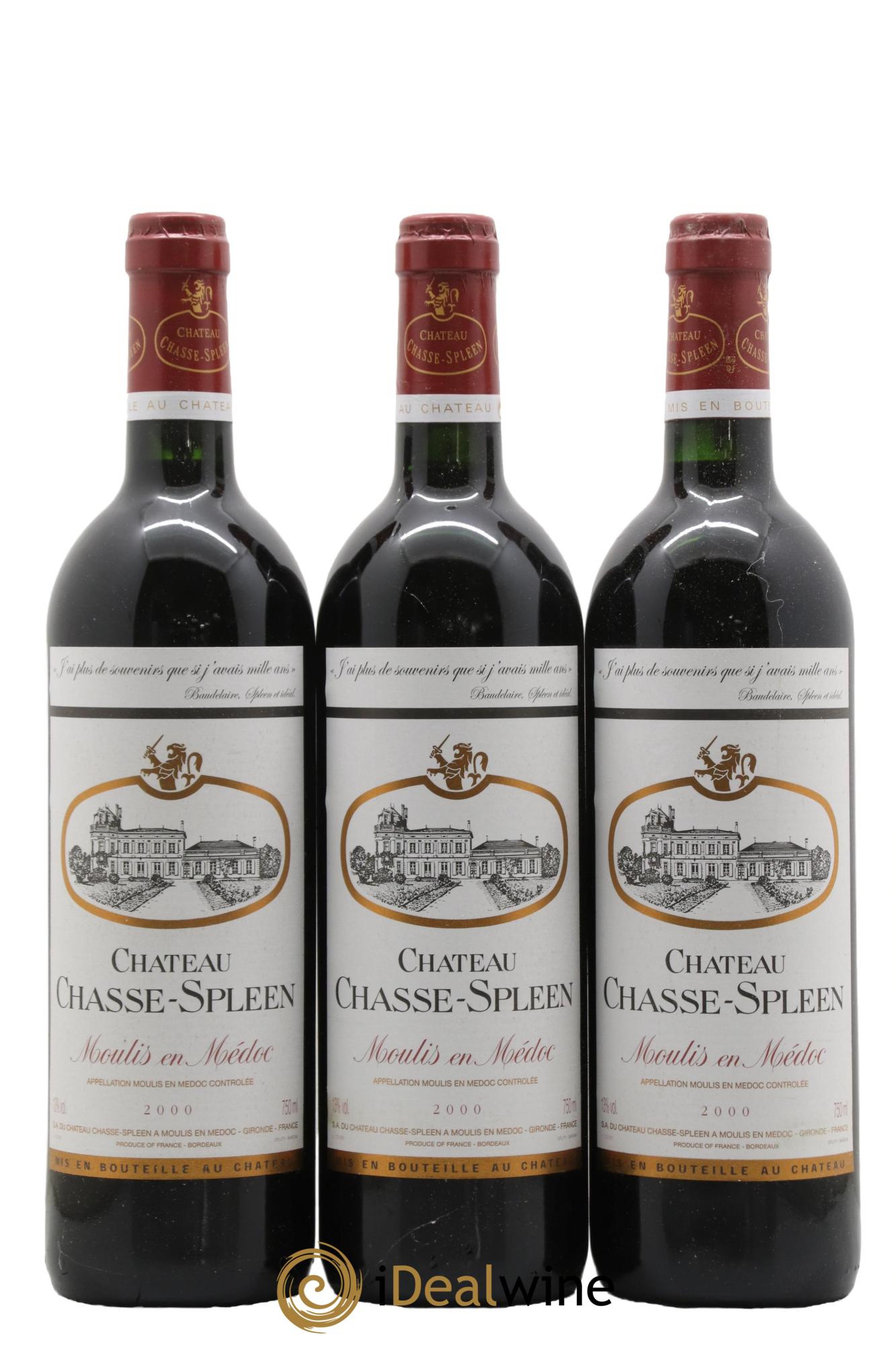 Château Chasse Spleen  2000 - Lot de 12 bouteilles - 1
