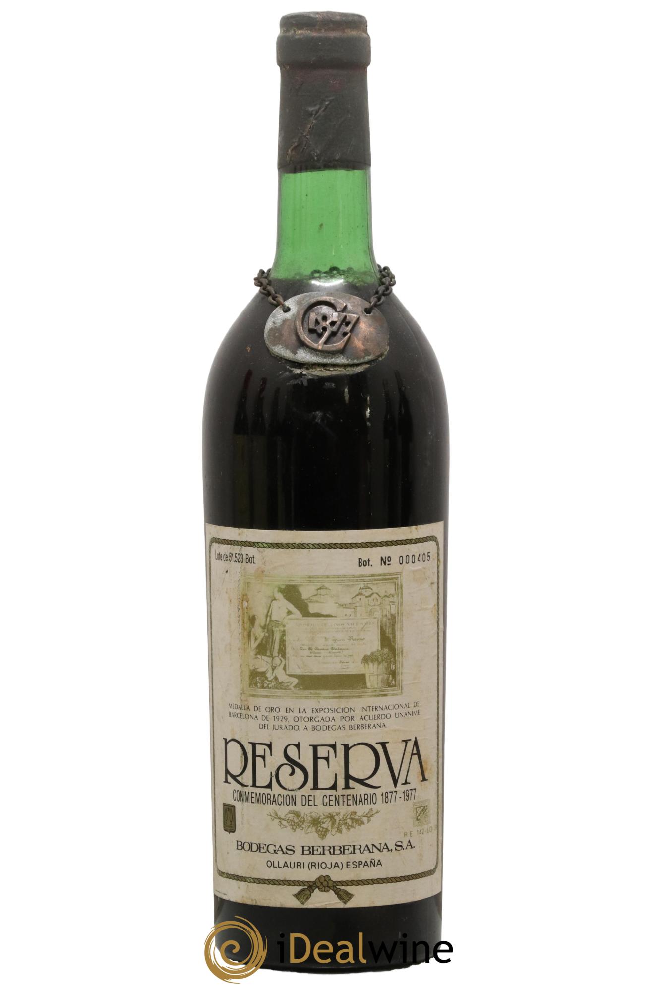 Rioja DOCA Reserva Centenario Berberana 1977 - Posten von 1 Flasche - 0