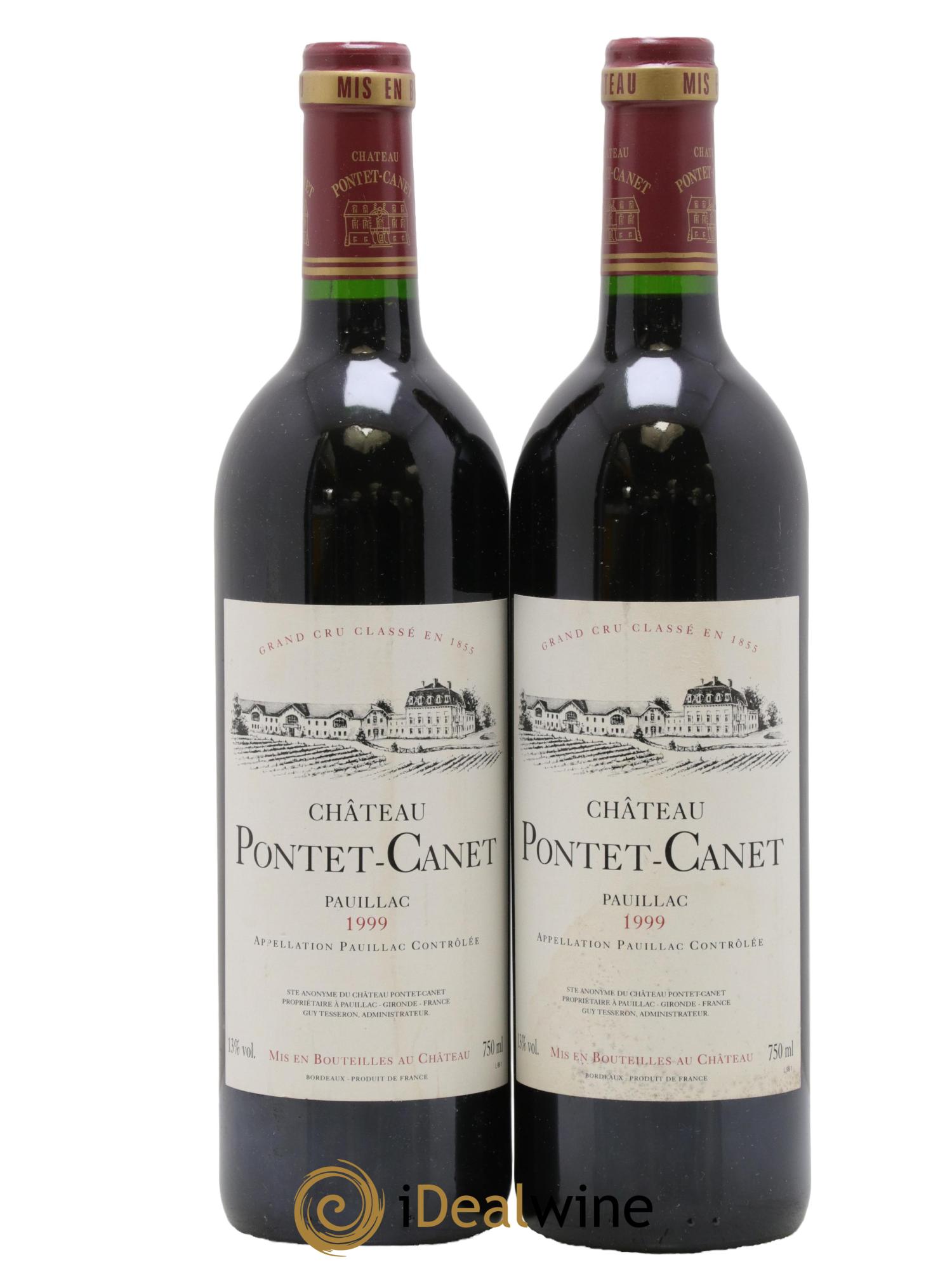 Château Pontet Canet 5ème Grand Cru Classé 1999 - Lot of 2 bottles - 0