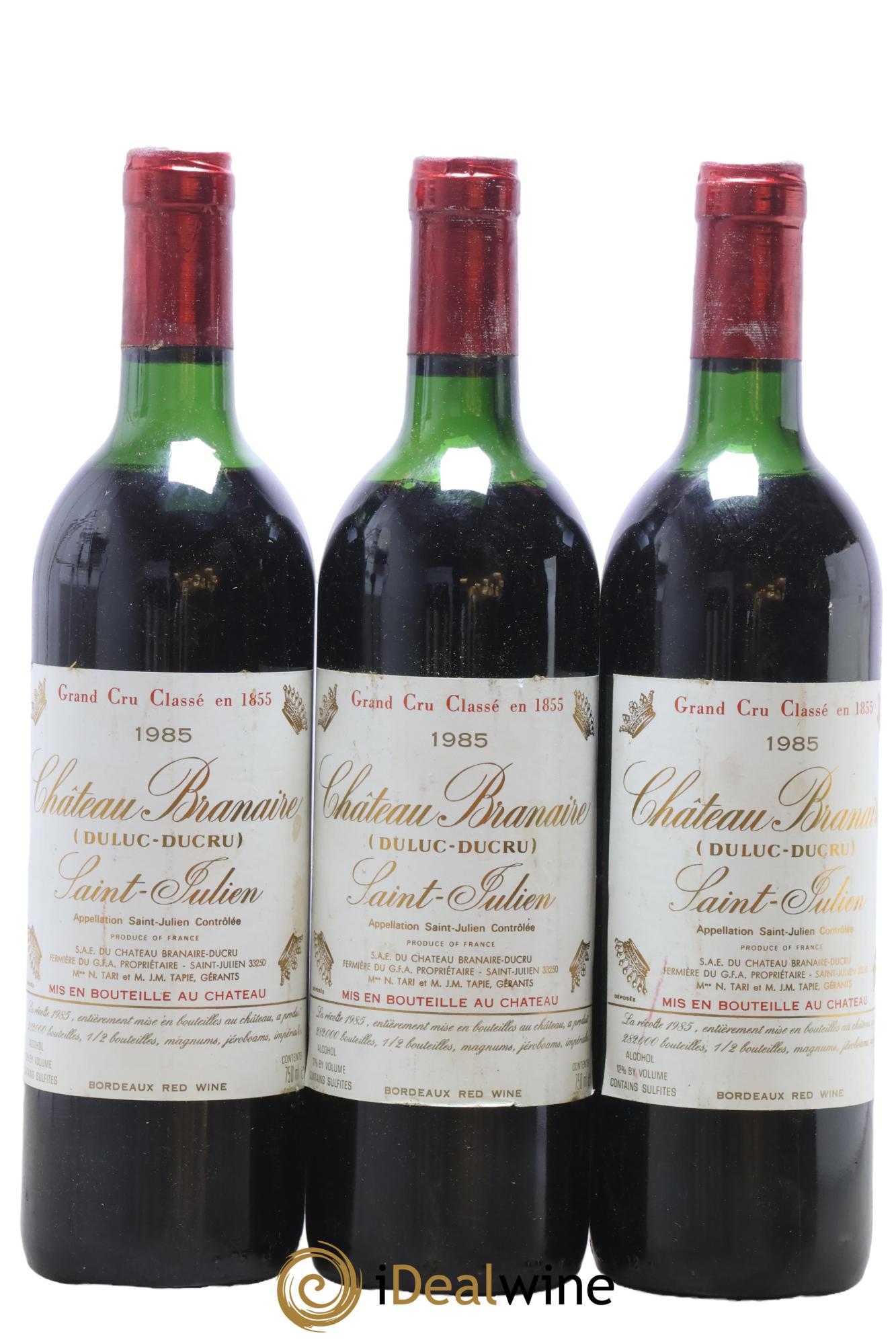 Château Branaire Ducru 4ème Grand Cru Classé 1985 - Lot of 3 bottles - 0