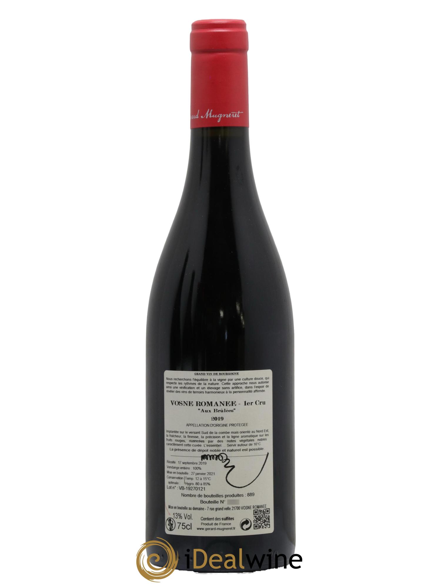 Vosne-Romanée 1er Cru Les Brulées Gérard Mugneret 2019 - Lot de 1 bouteille - 1