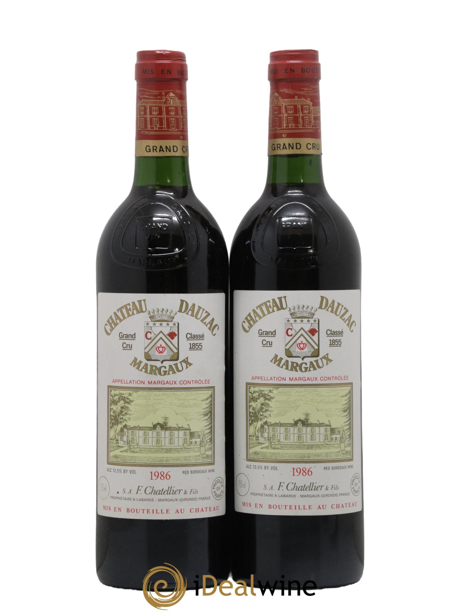 Château Dauzac 5ème Grand Cru Classé 1986 - Lot de 2 bouteilles - 0