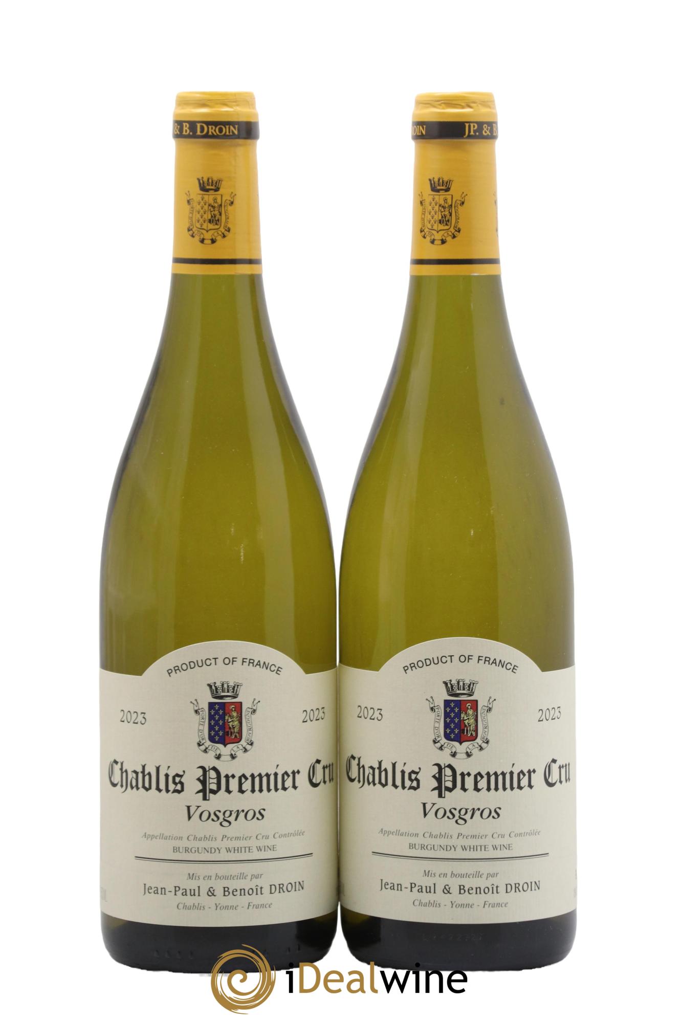 Chablis 1er Cru Vosgros Jean-Paul & Benoît Droin (Domaine) 2023 - Posten von 2 Flaschen - 0