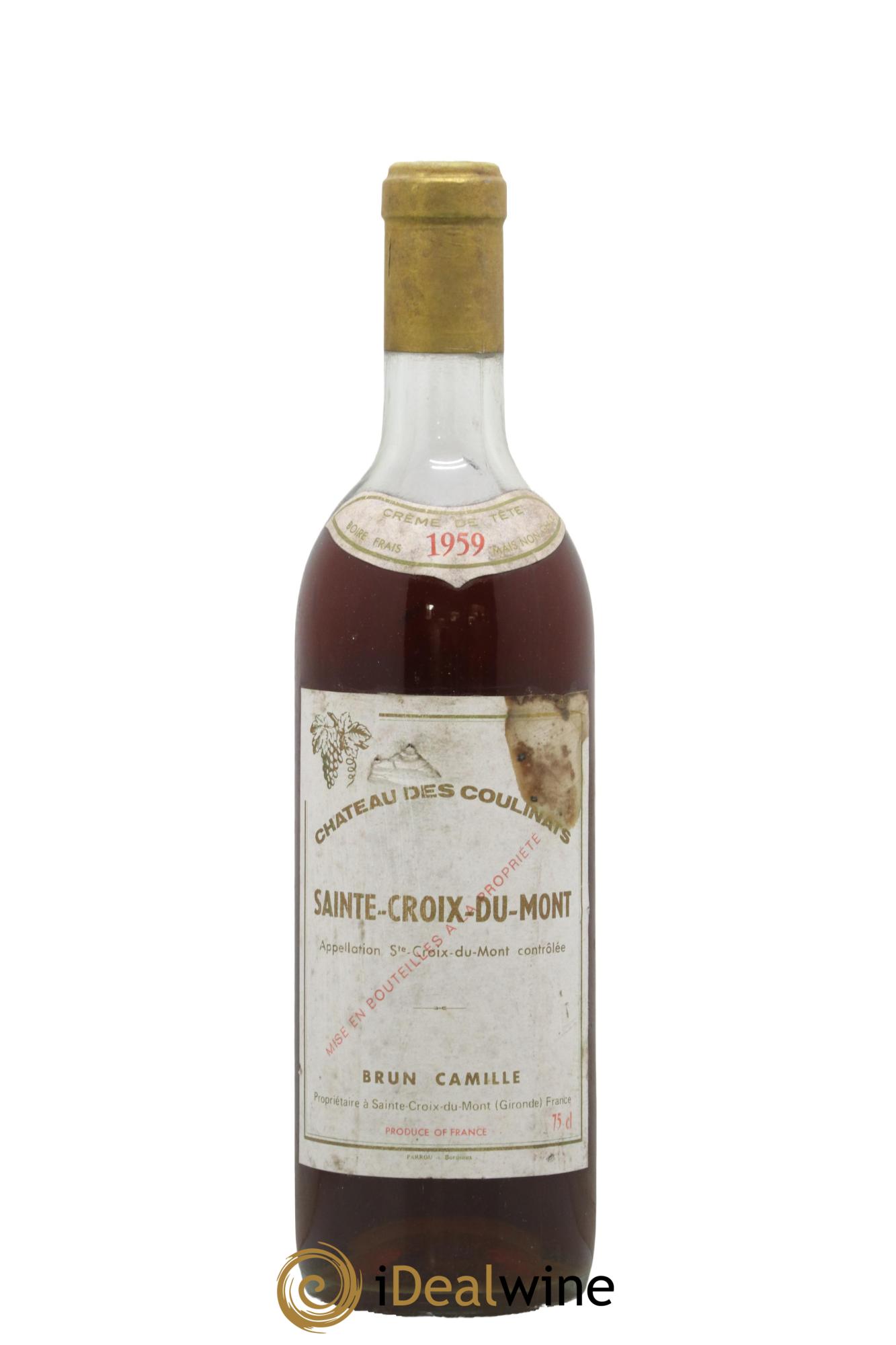 Sainte-Croix-du-Mont Crème de Tête Château des Coulinats 1959 - Lotto di 1 bottiglia - 0