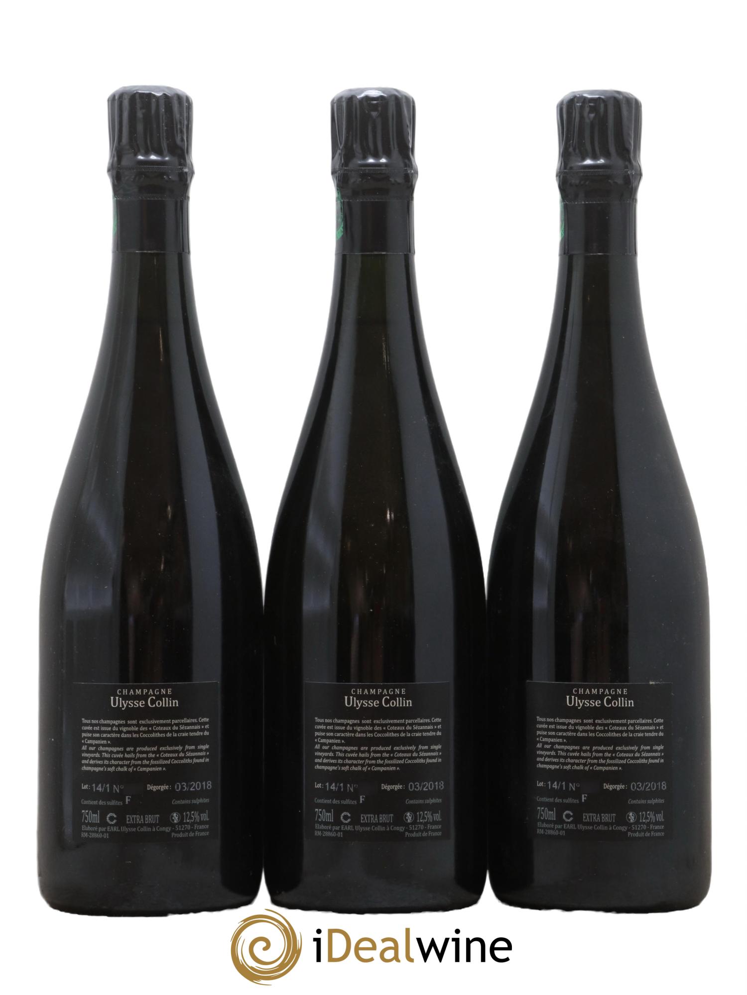 Les Maillons Blanc de Noirs Extra-Brut Ulysse Collin - Posten von 3 Flaschen - 1