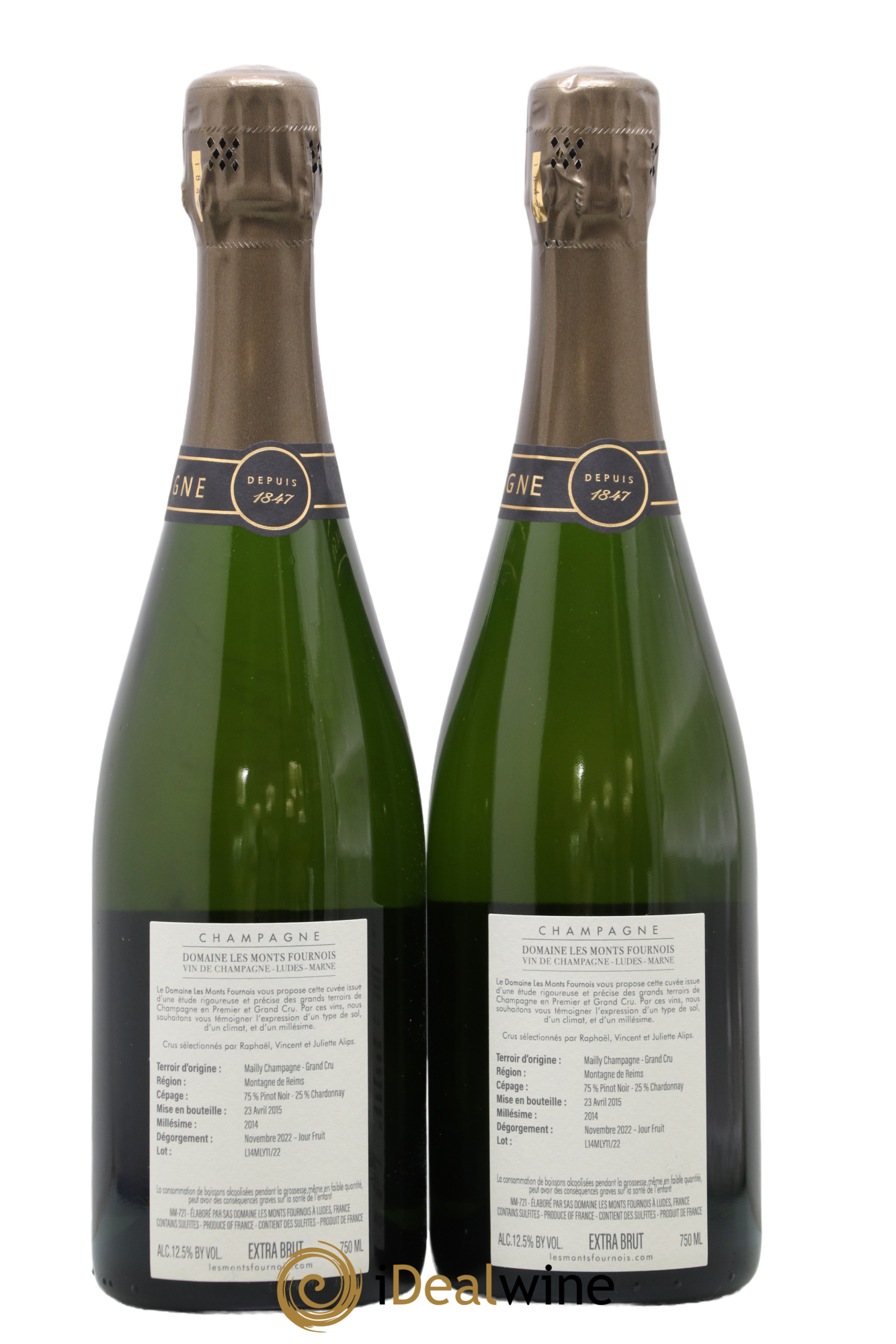 Montagne Verzenay Grand Cru Les Monts Fournois (Domaine) 2014 - Lot de 2 bouteilles - 1