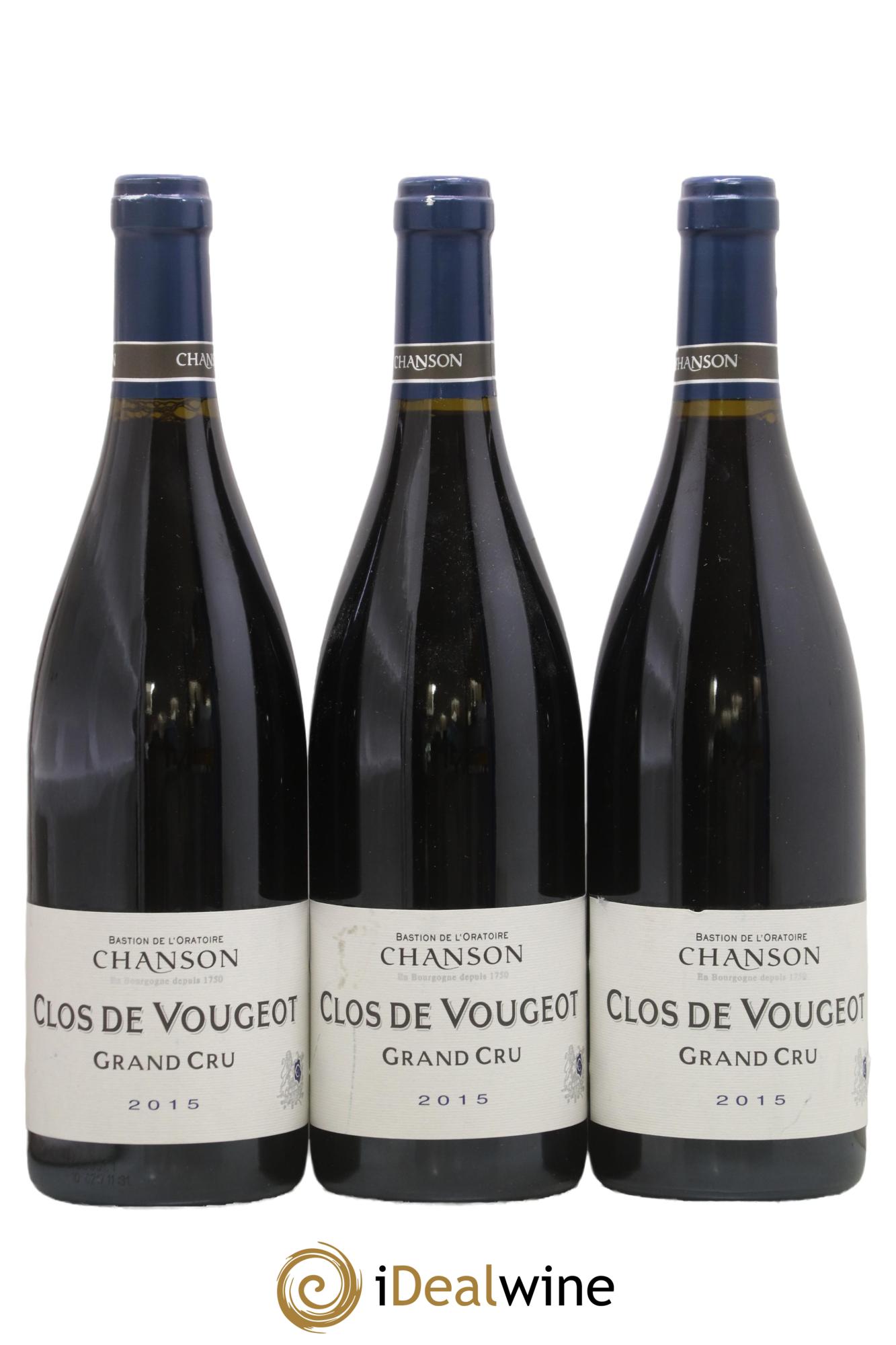 Clos de Vougeot Grand Cru Chanson 2015 - Posten von 3 Flaschen - 0