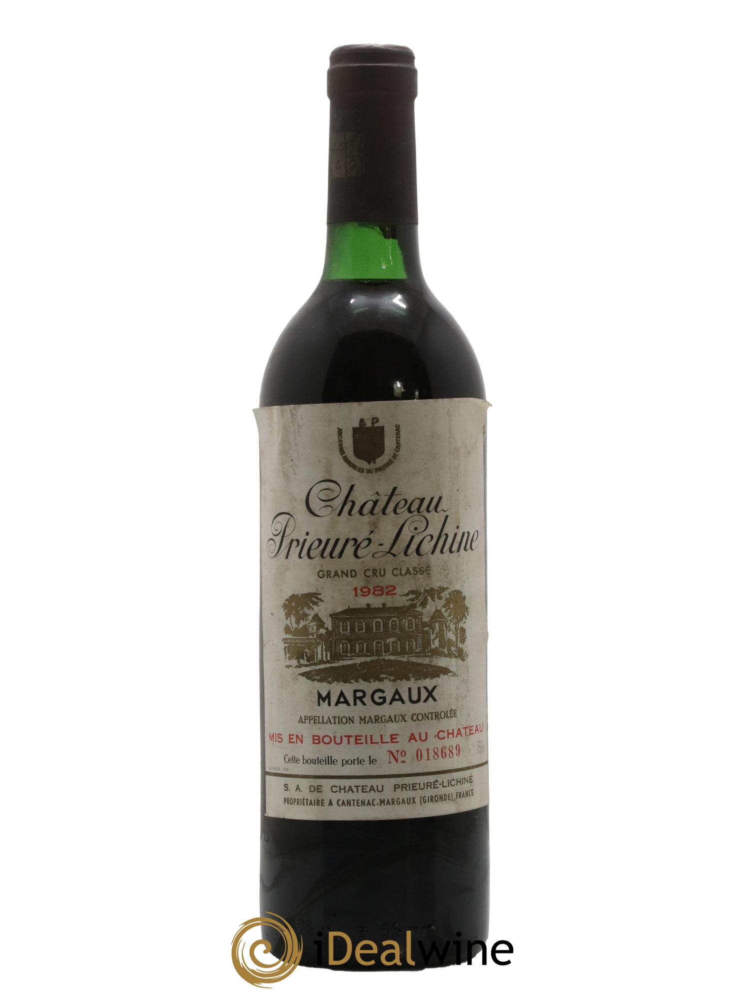 Château Prieuré Lichine 4ème Grand Cru Classé 1982 - Lot de 1 bouteille - 0