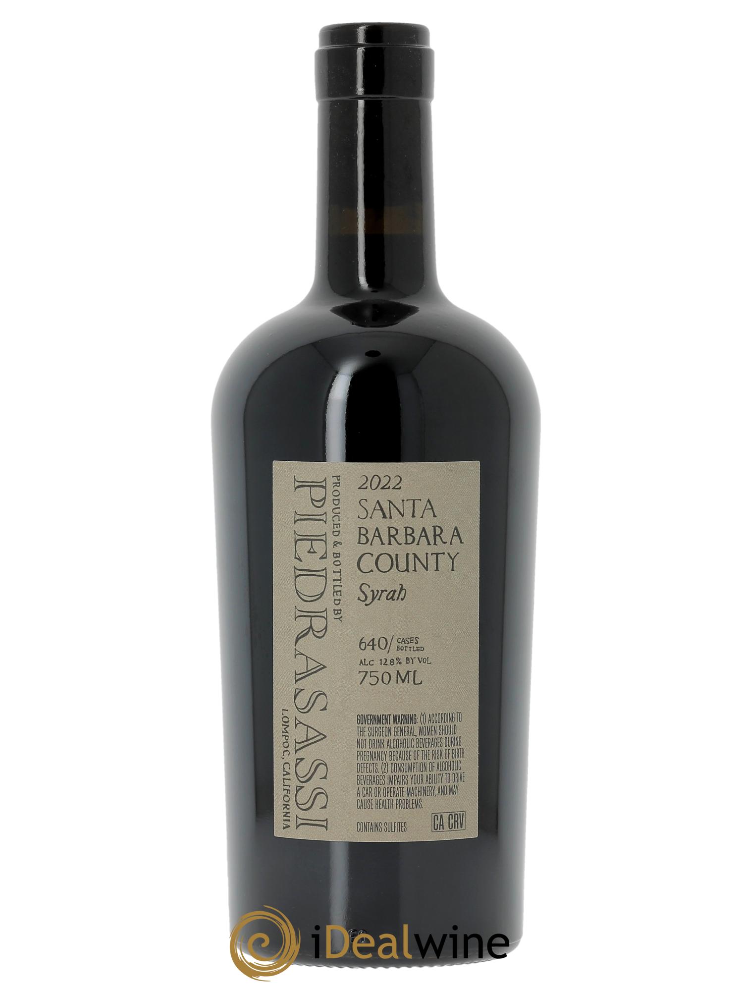 Santa Barbara County Piedrasassi PS Syrah Sashi Moorman  2022 - Posten von 1 Flasche - 1