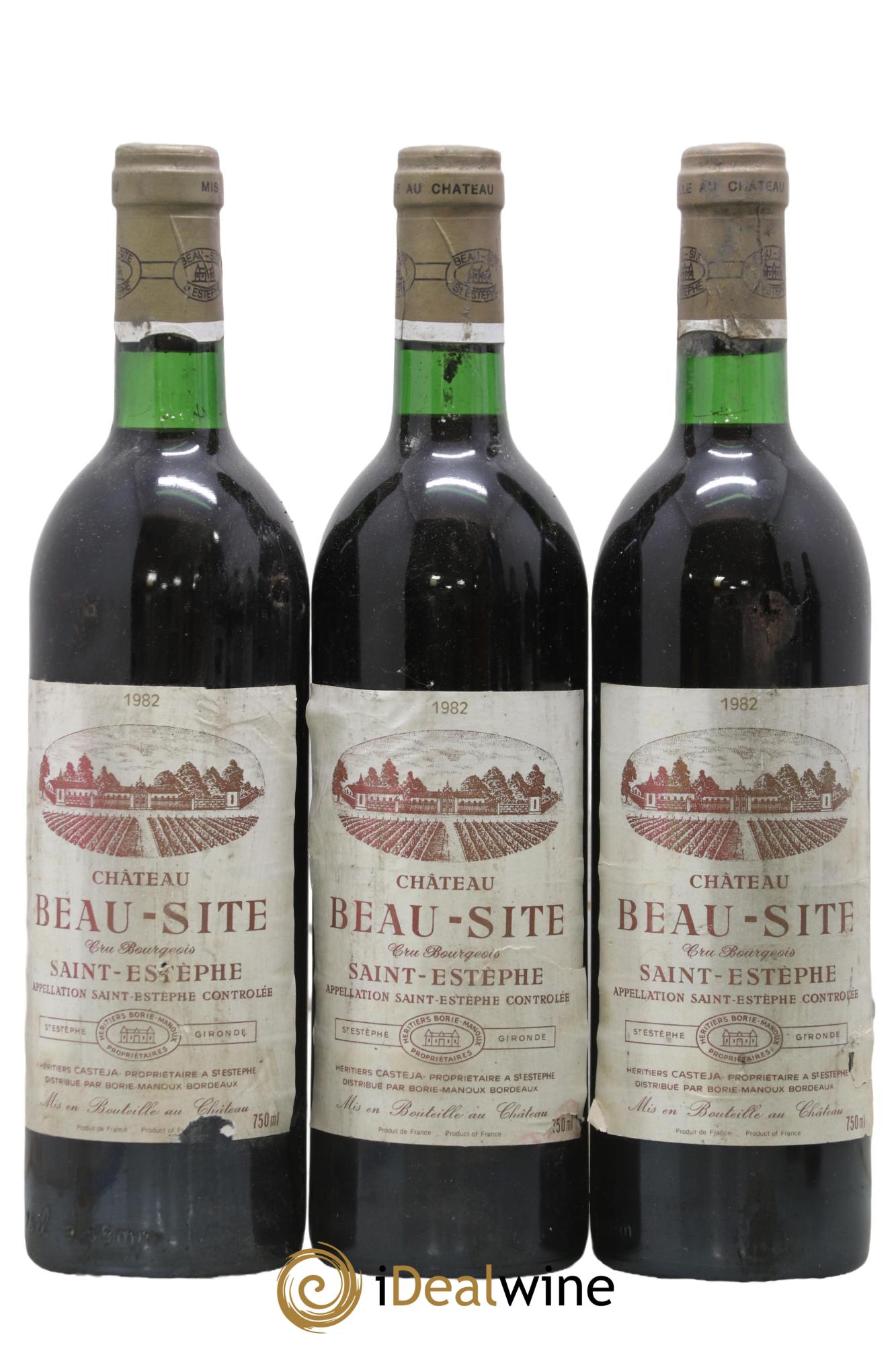 Château Beau Site Cru Bourgeois 1982 - Lot de 3 bouteilles - 0