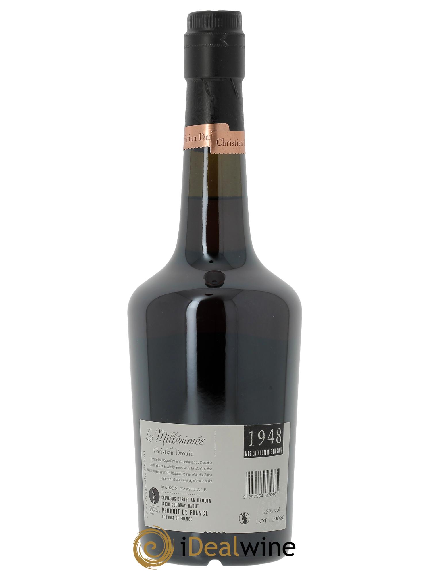 Calvados Christian Drouin 1948 Pays d'Auge - Lot de 1 bouteille - 3
