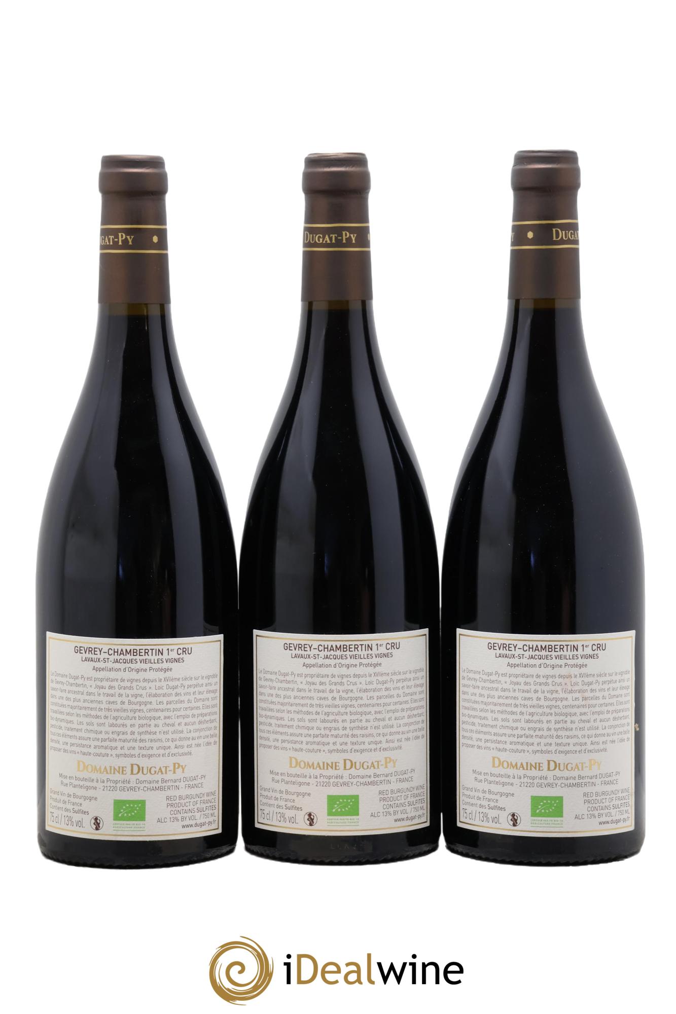 Gevrey-Chambertin 1er Cru Vieilles Vignes Lavaux Saint Jacques Dugat-Py 2021 - Lotto di 3 bottiglie - 1