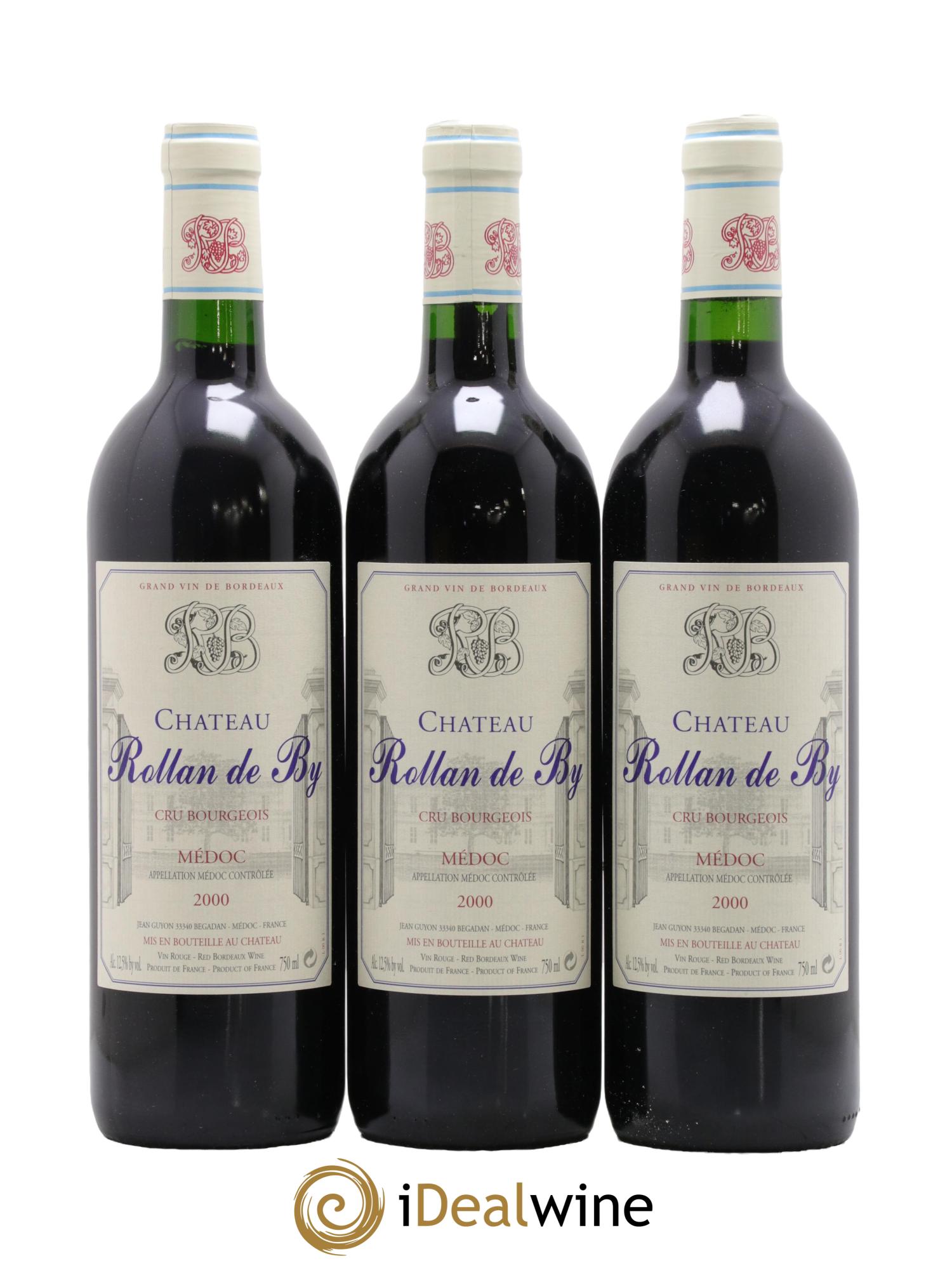 Château Rollan de By Cru Bourgeois 2000 - Lot de 3 bouteilles - 0
