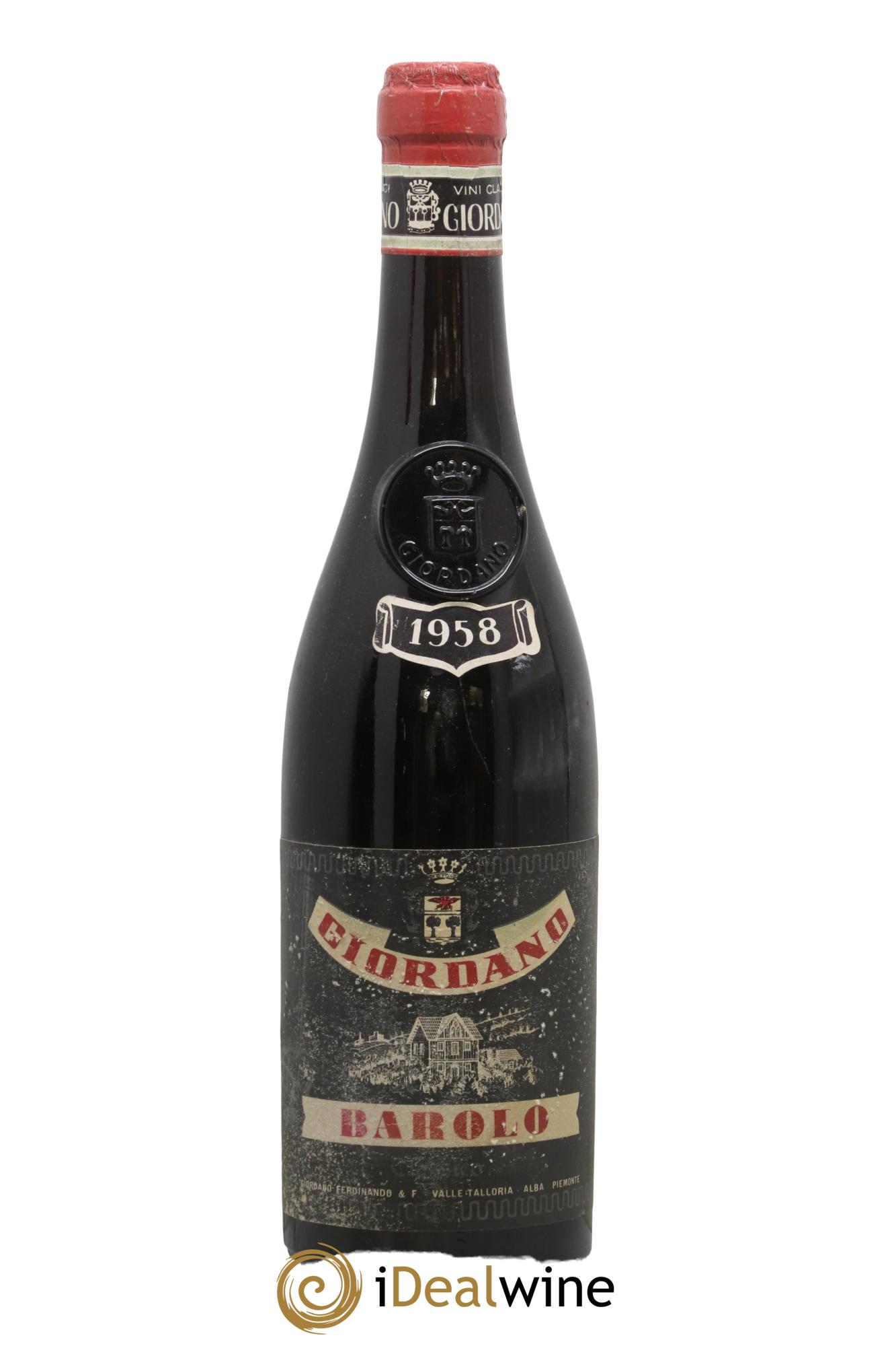 Barolo DOCG Giordano 1958 - Lot de 1 bouteille - 0