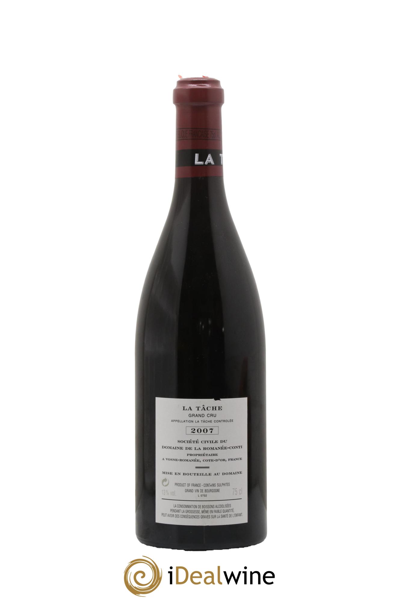 La Tâche Grand Cru Domaine de la Romanée-Conti 2007 - Lot of 1 bottle - 1