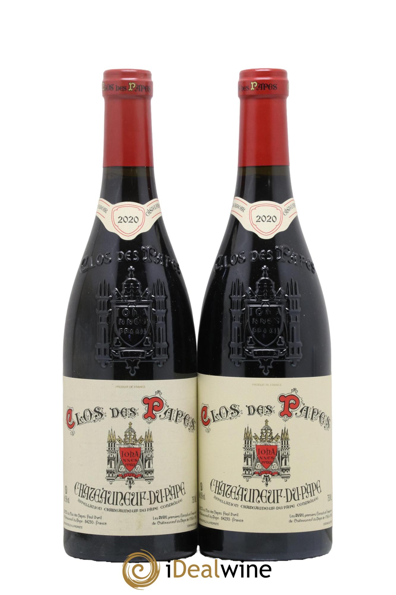 Châteauneuf-du-Pape Clos des Papes - Paul Avril 2020 - Lot de 2 bouteilles - 0