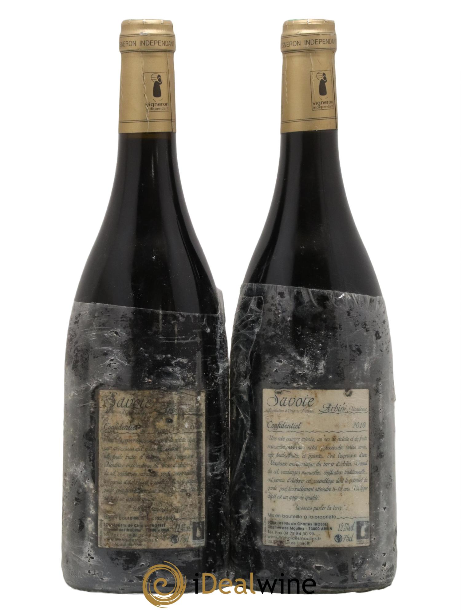 Vin de Savoie Arbin Mondeuse Confidentiel Trosset 2010 - Lot de 2 bouteilles - 1