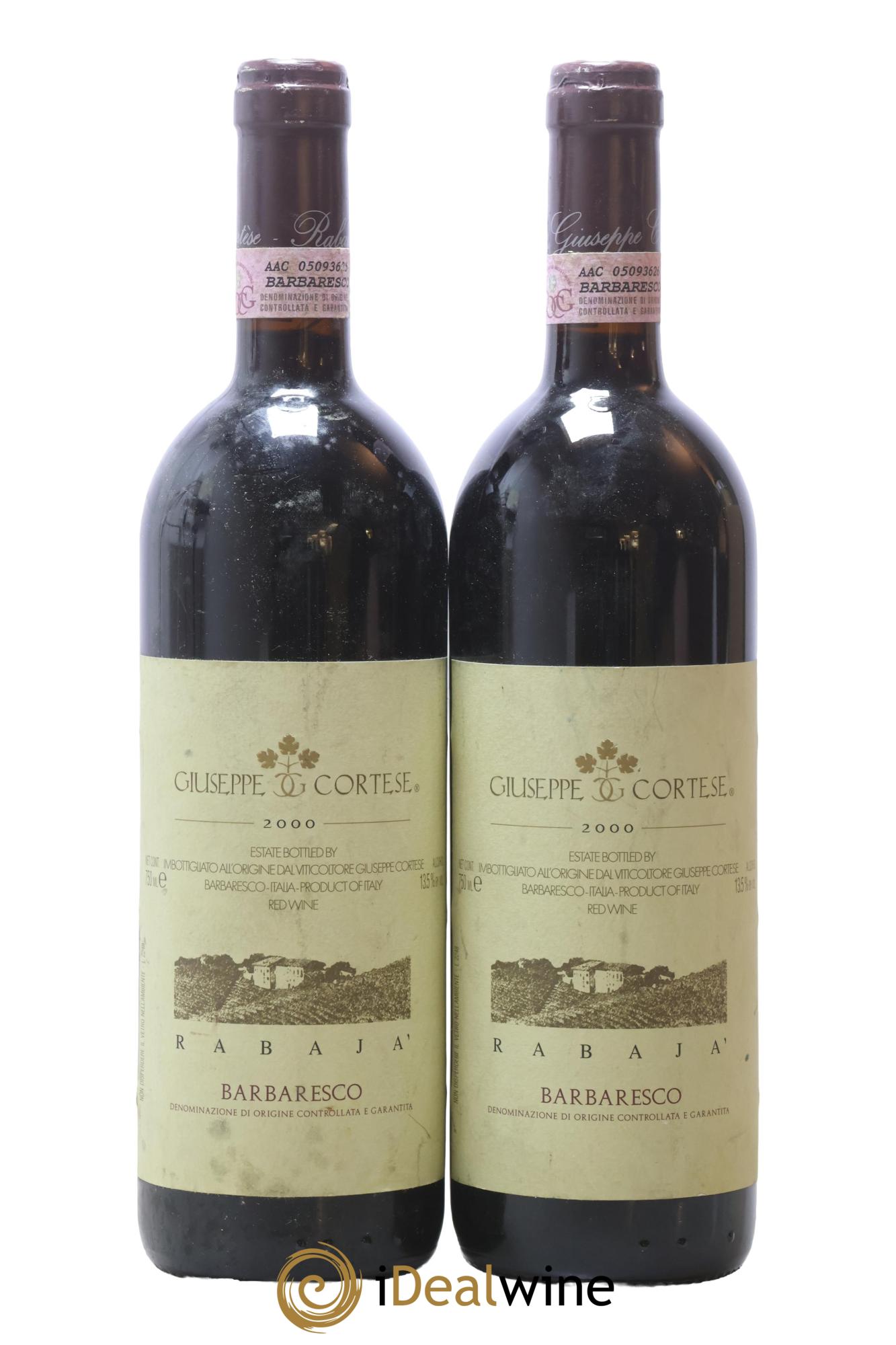 Barbaresco DOCG Rabaja Giuseppe Cortese 2000 - Posten von 2 Flaschen - 0