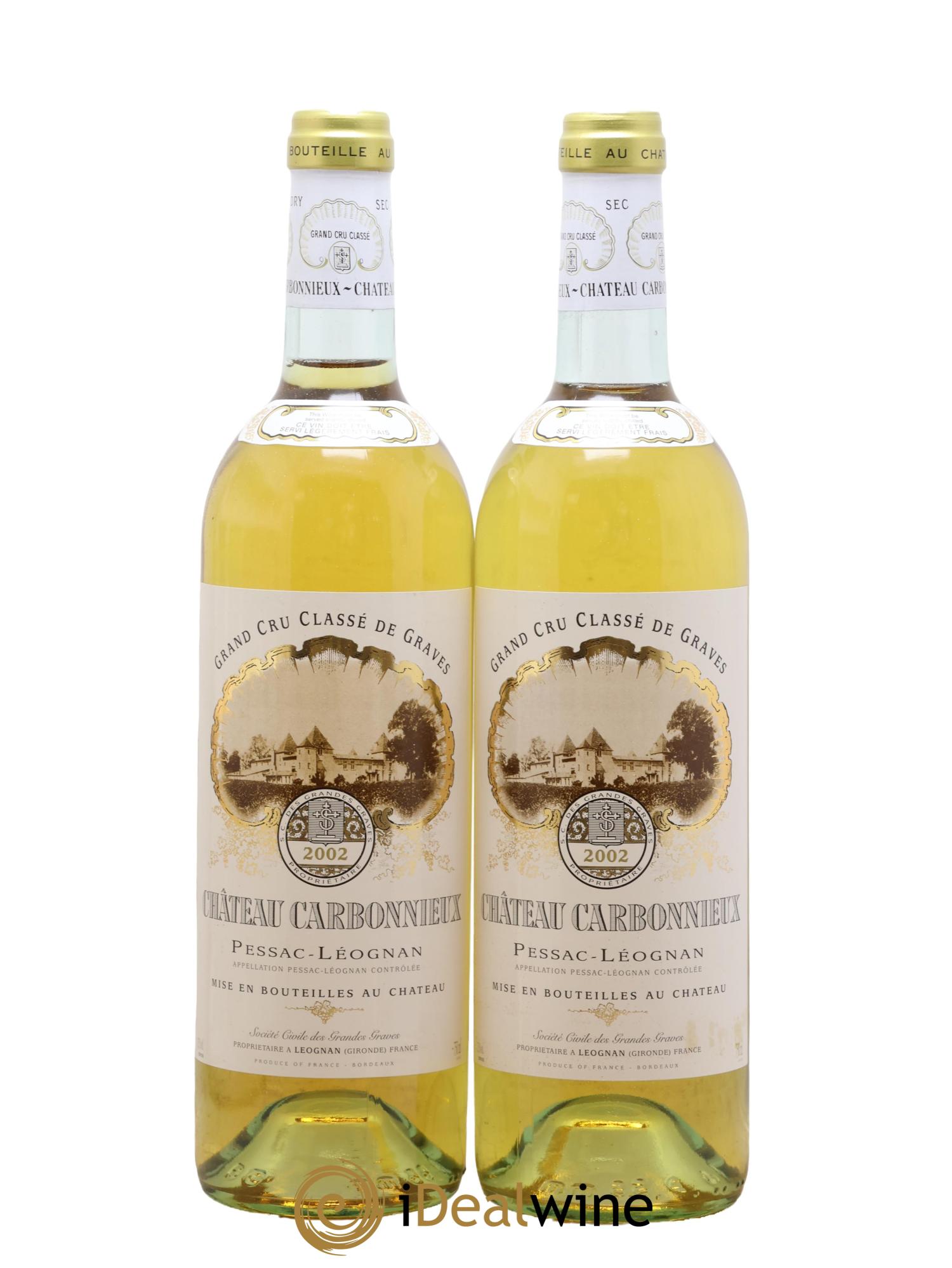 Château Carbonnieux Cru Classé de Graves 2002 - Lot de 2 bouteilles - 0