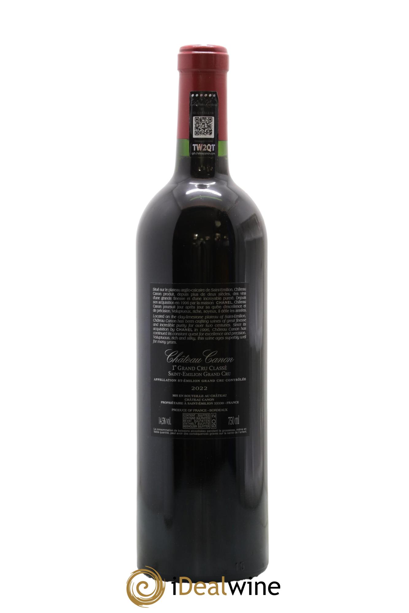 Château Canon 1er Grand Cru Classé B 2022 - Lot de 1 bouteille - 1