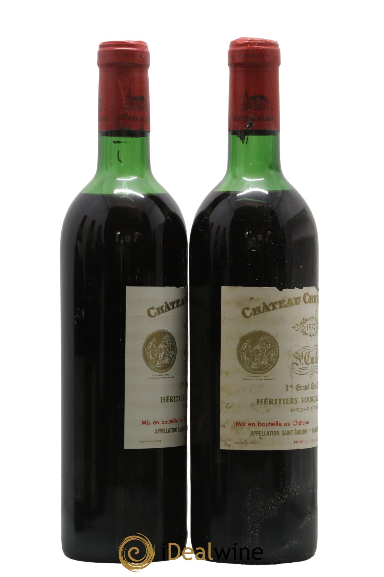 Château Cheval Blanc 1er Grand Cru Classé A 1972 - Lot of 2 bottles - 1
