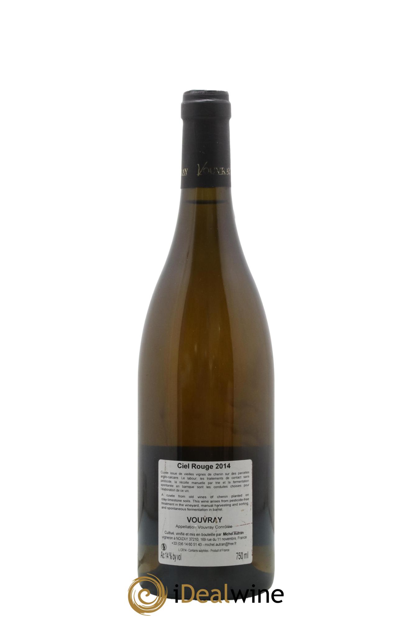 Vouvray Ciel Rouge Michel Autran 2014 - Lot de 1 bouteille - 1
