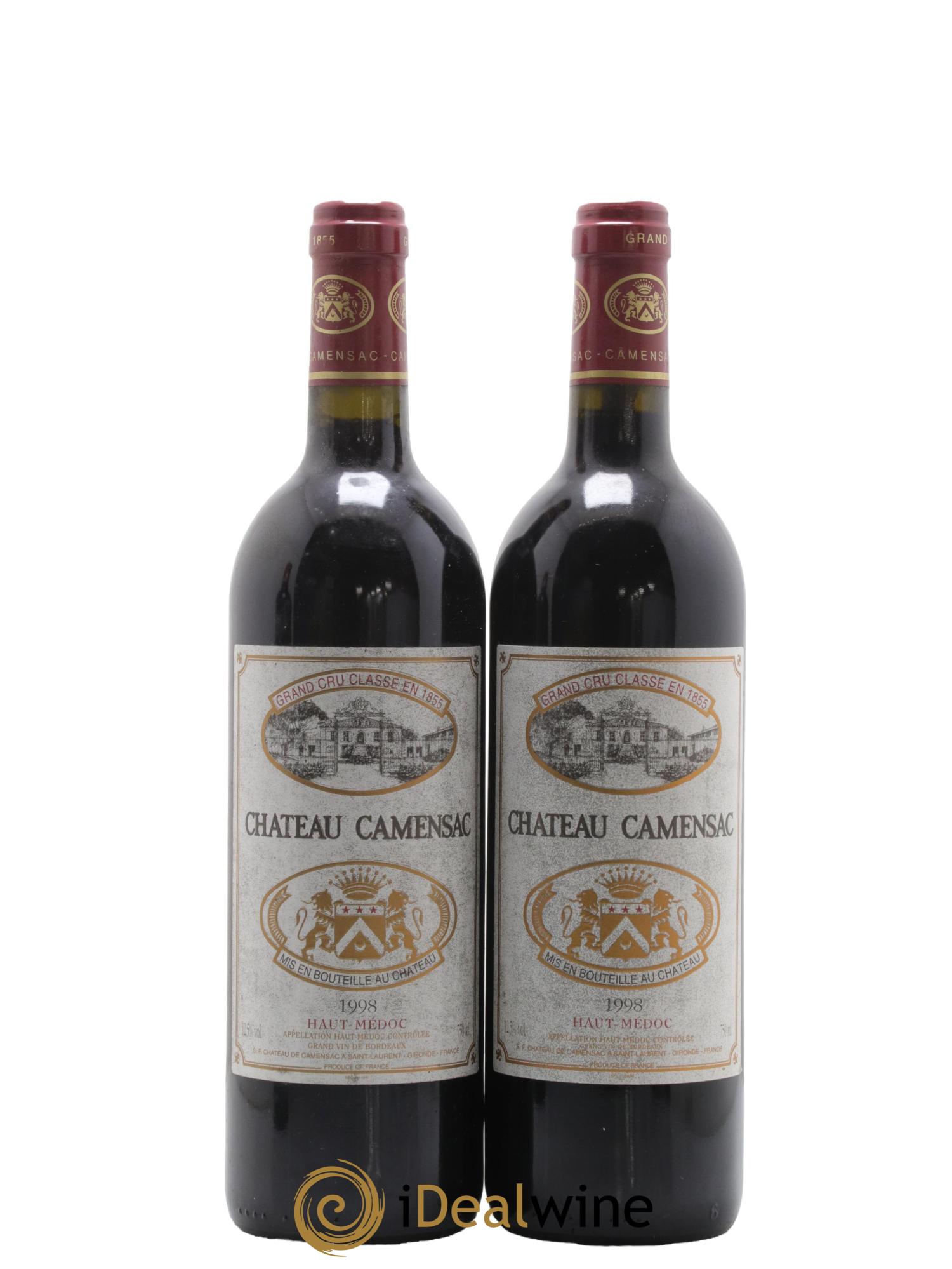 Château Camensac 5ème Grand Cru Classé 1998 - Lot de 2 bouteilles - 0