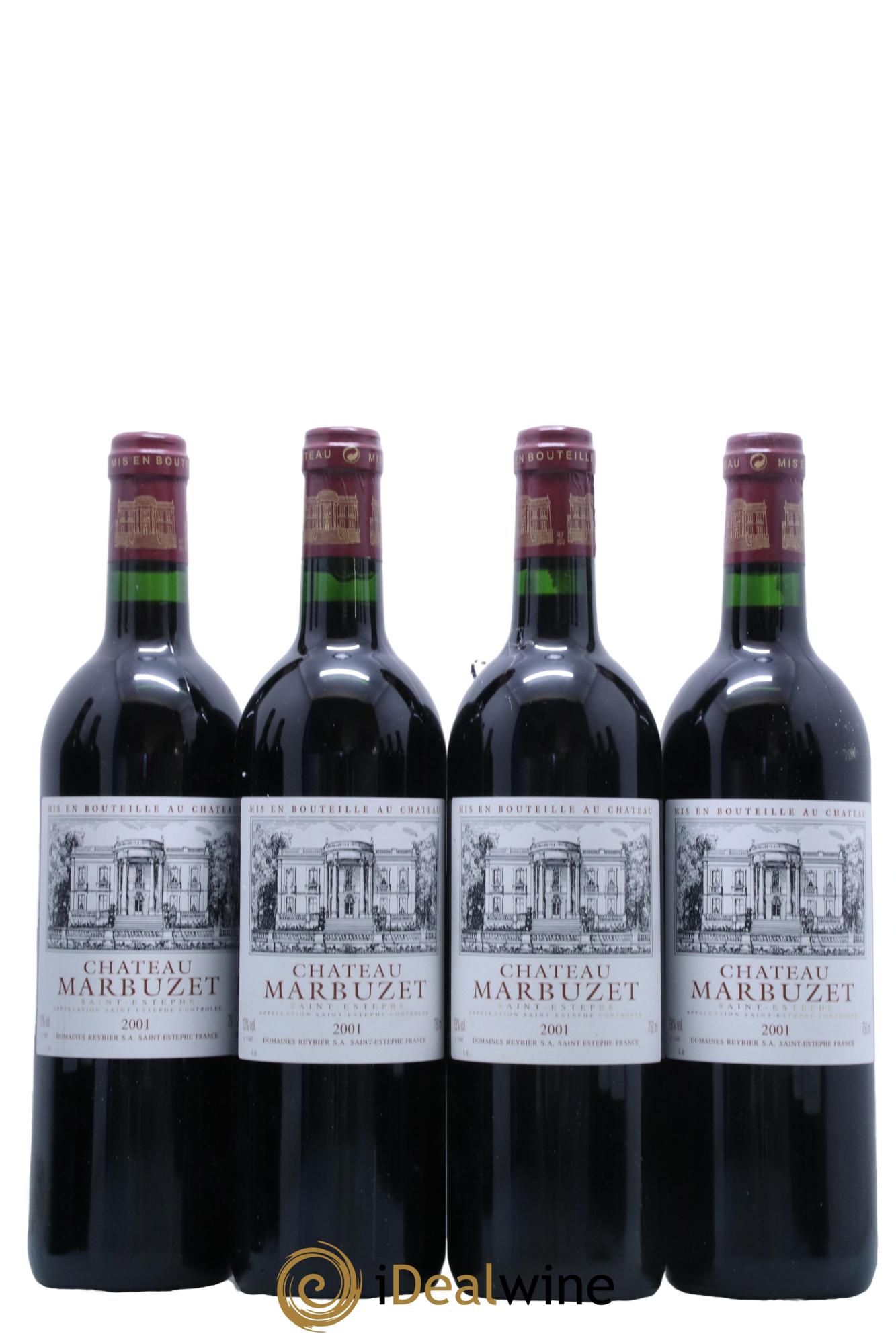 Saint-Estèphe Château Marbuzet 2001 - Lot de 4 bouteilles - 0