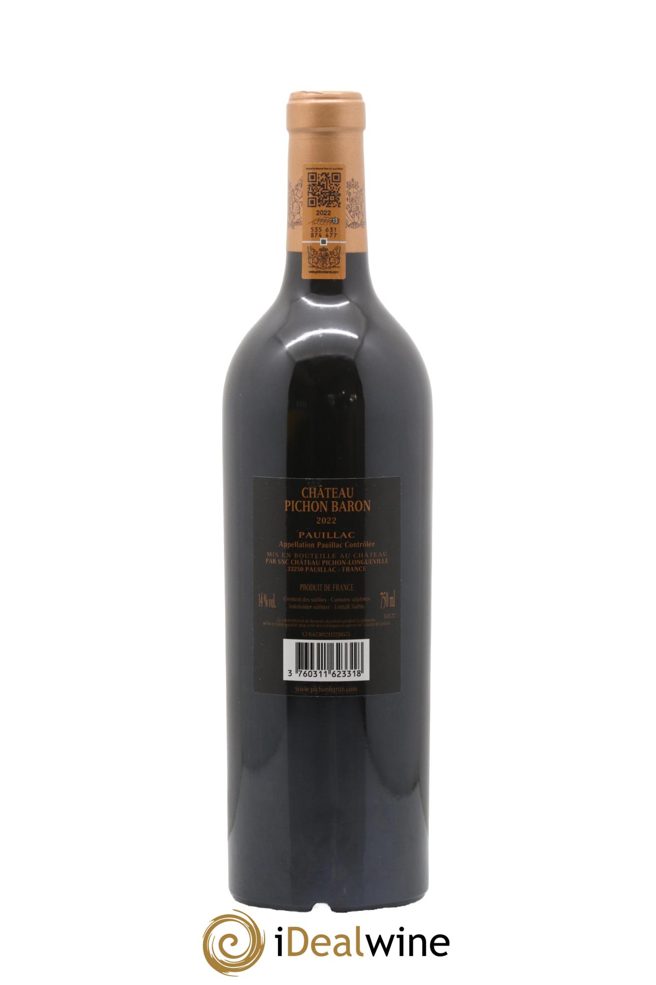 Pichon Longueville Baron 2ème Grand Cru Classé 2022 - Lot de 1 bouteille - 1