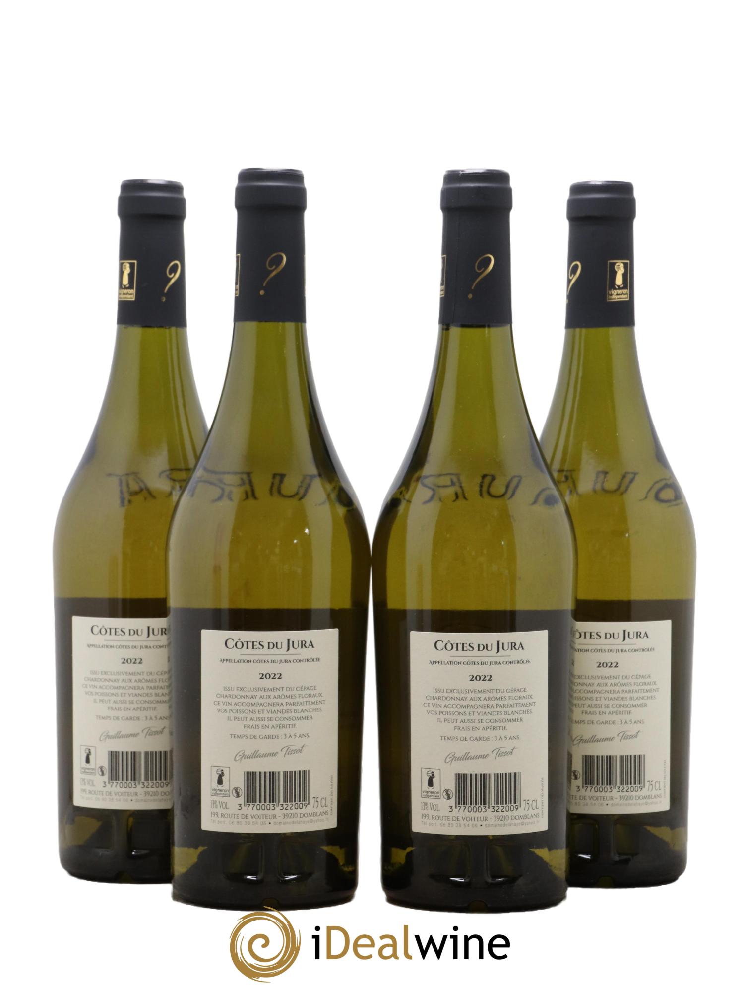 Côtes du Jura Domaine De Lahaye Guillaume Tissot 2022 - Lot of 4 bottles - 1
